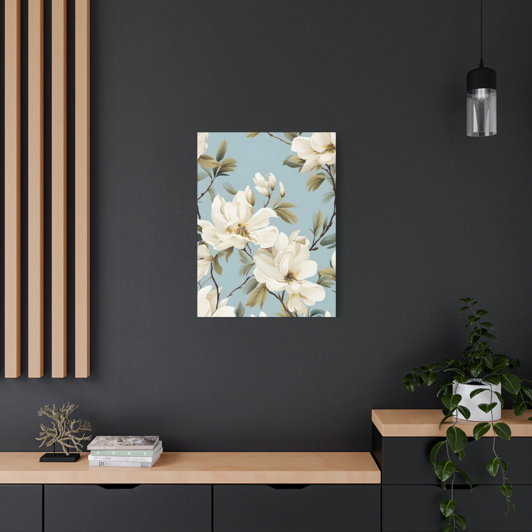 Blue Magnolia Flower Family Painting Wall Art & Canvas Prints - Image 7
