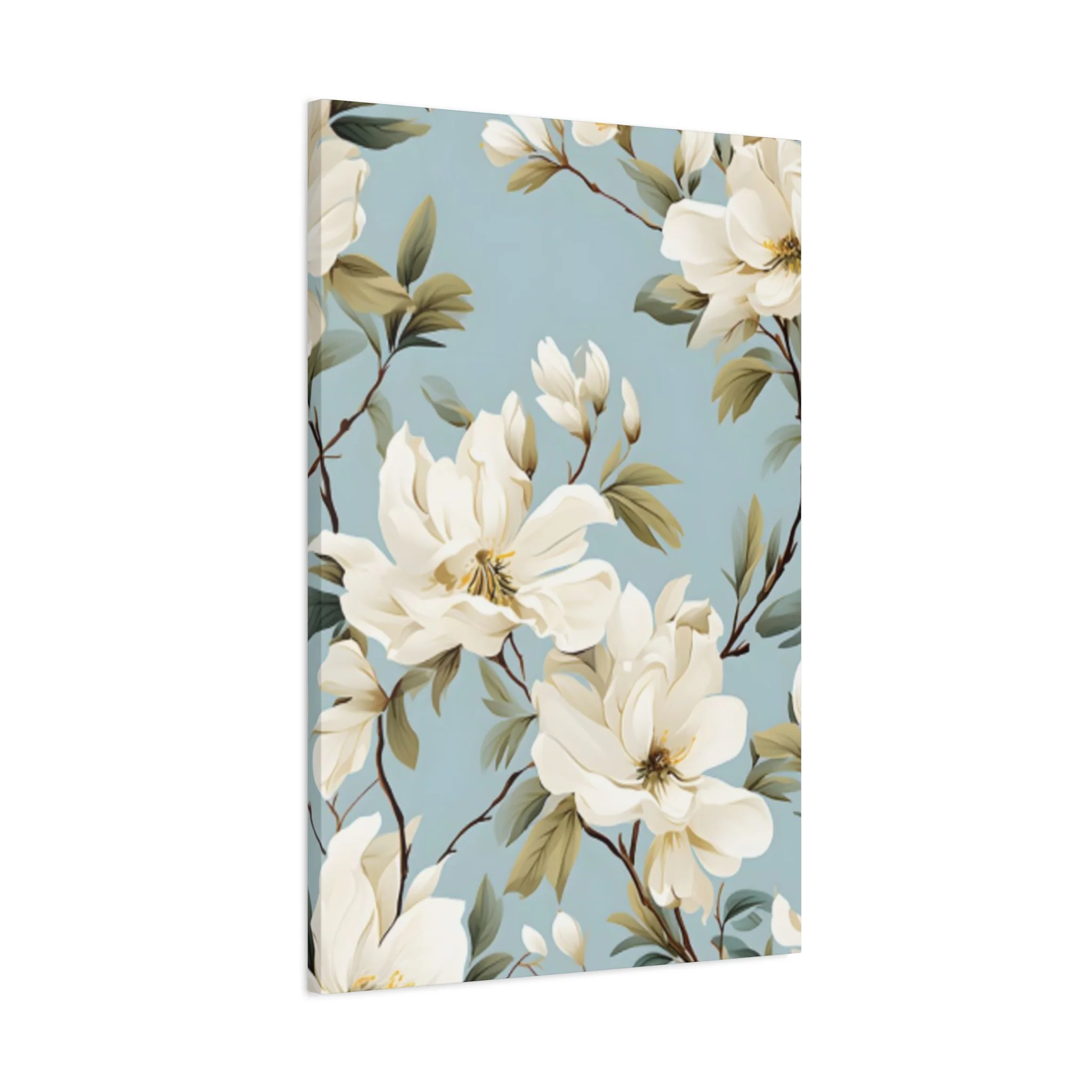 Blue Magnolia Flower Family Painting Wall Art & Canvas Prints - Image 8