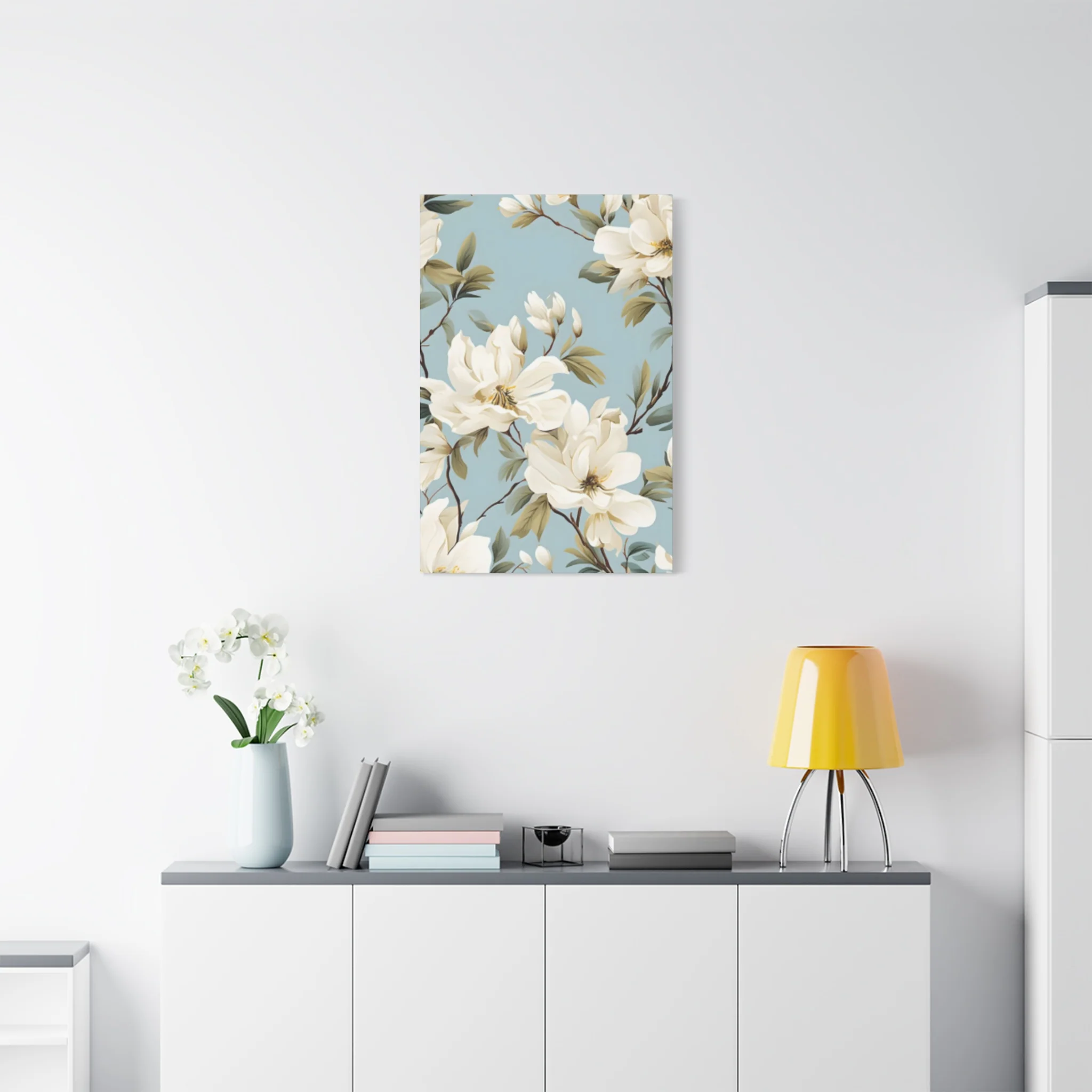 Blue Magnolia Flower Family Painting Wall Art & Canvas Prints - Image 9