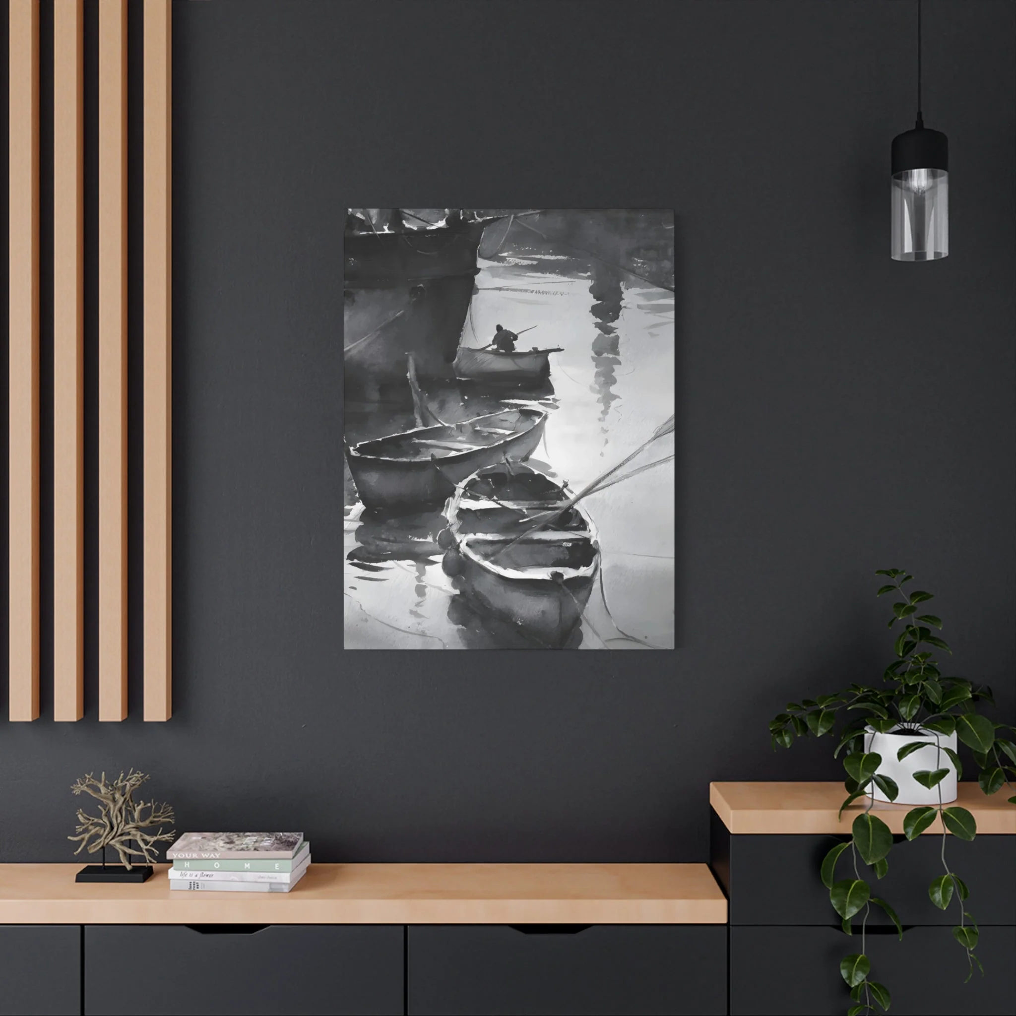 Boat Oil Painting Wall Art & Canvas Prints - Image 13