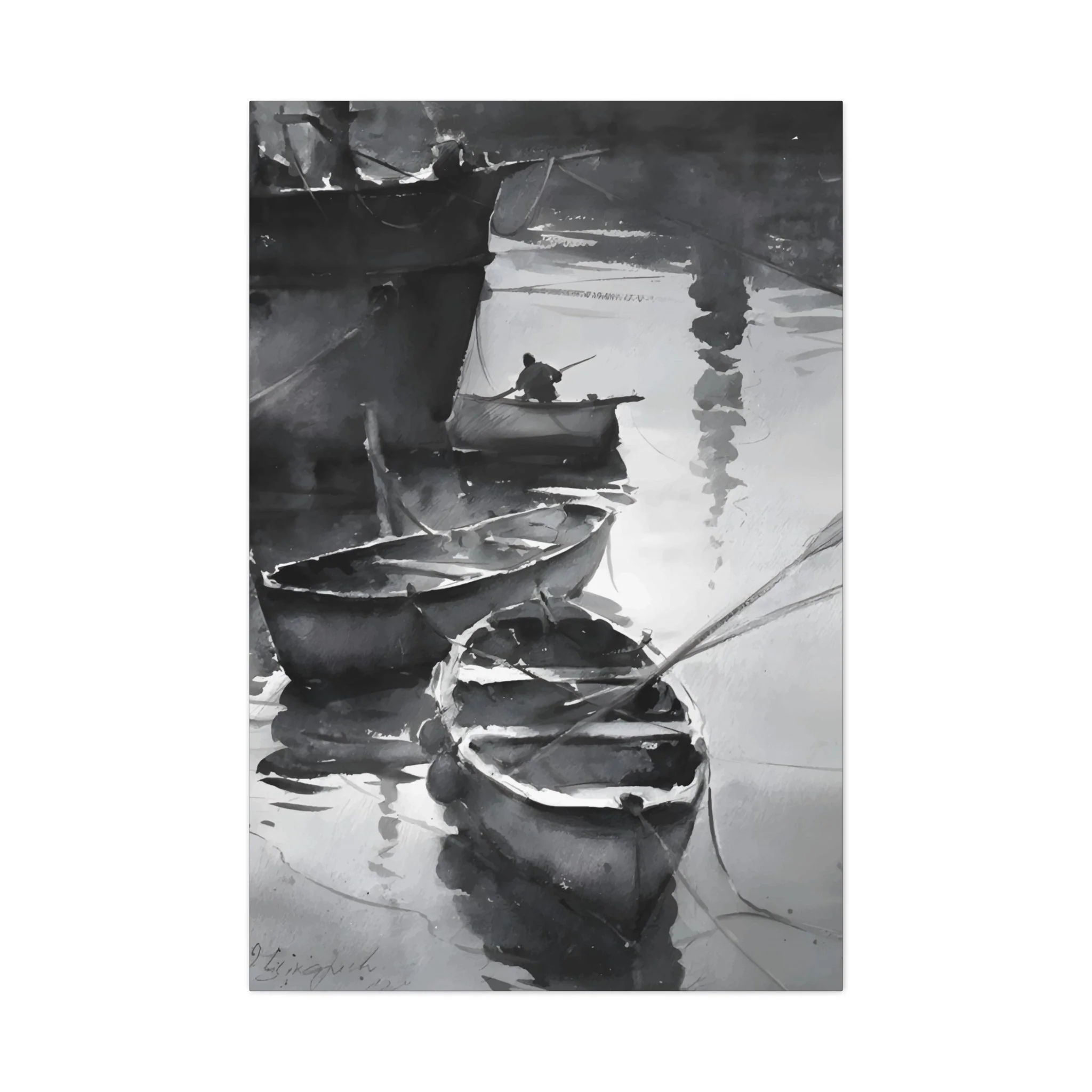 Boat Oil Painting Wall Art & Canvas Prints - Image 14