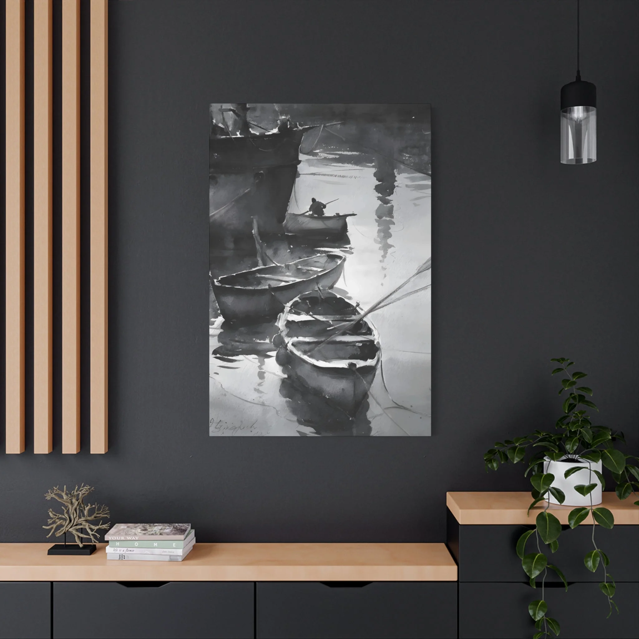 Boat Oil Painting Wall Art & Canvas Prints - Image 16