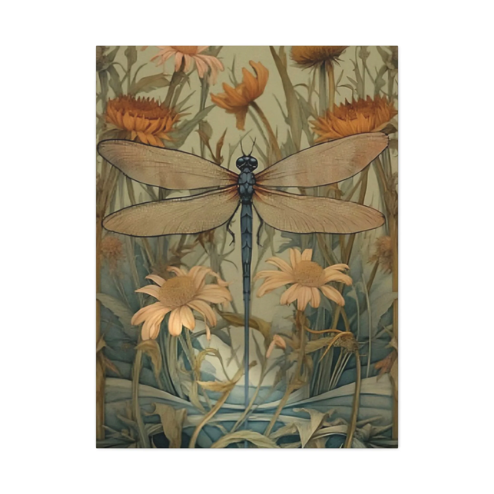 Brown Wing Dragonfly Wall Art & Canvas Prints - Image 3