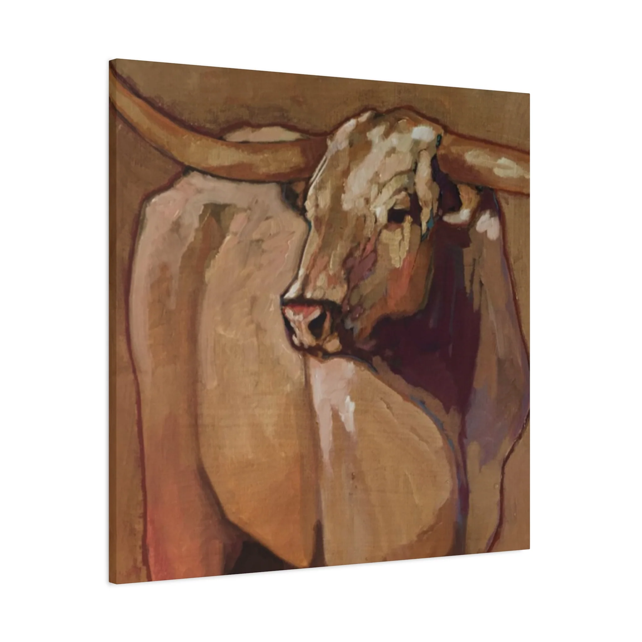 Bull Long Horn Painting Wall Art & Canvas Prints - Image 14