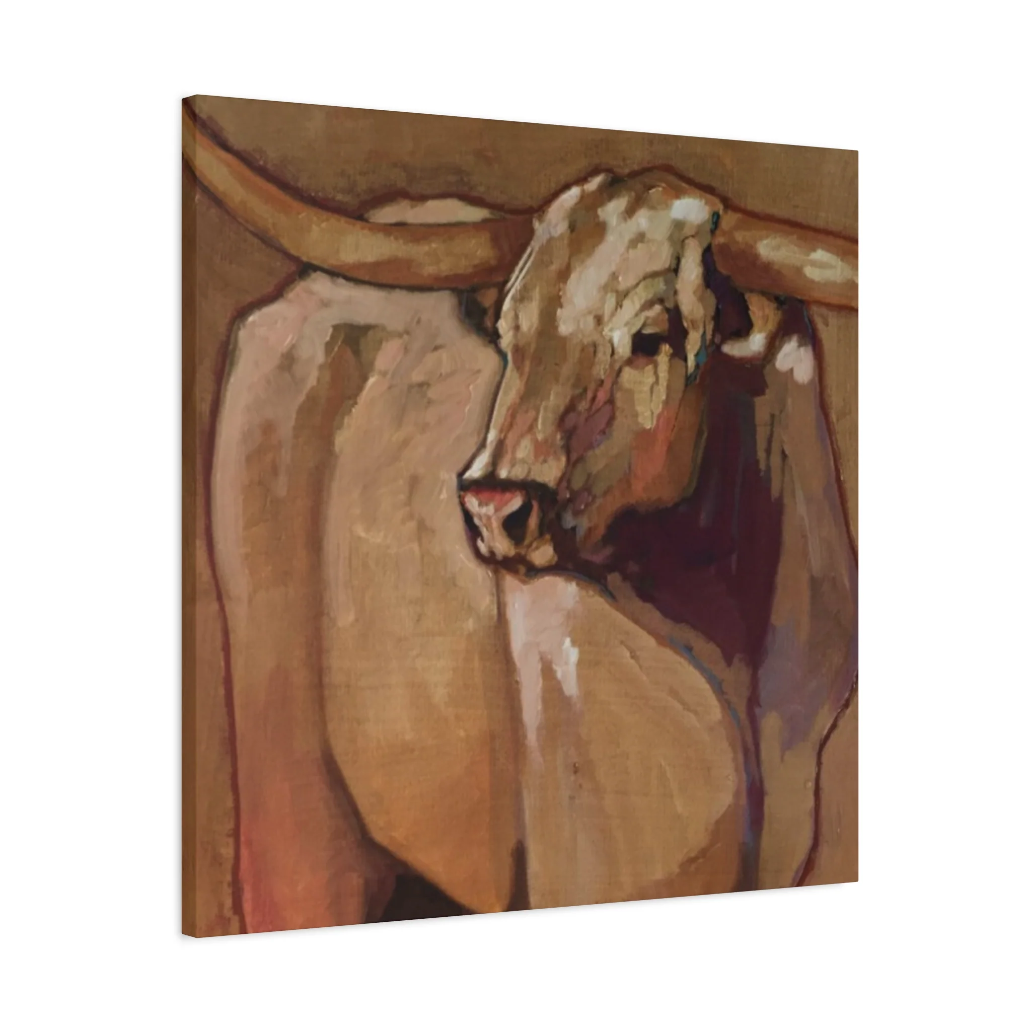 Bull Long Horn Painting Wall Art & Canvas Prints - Image 8