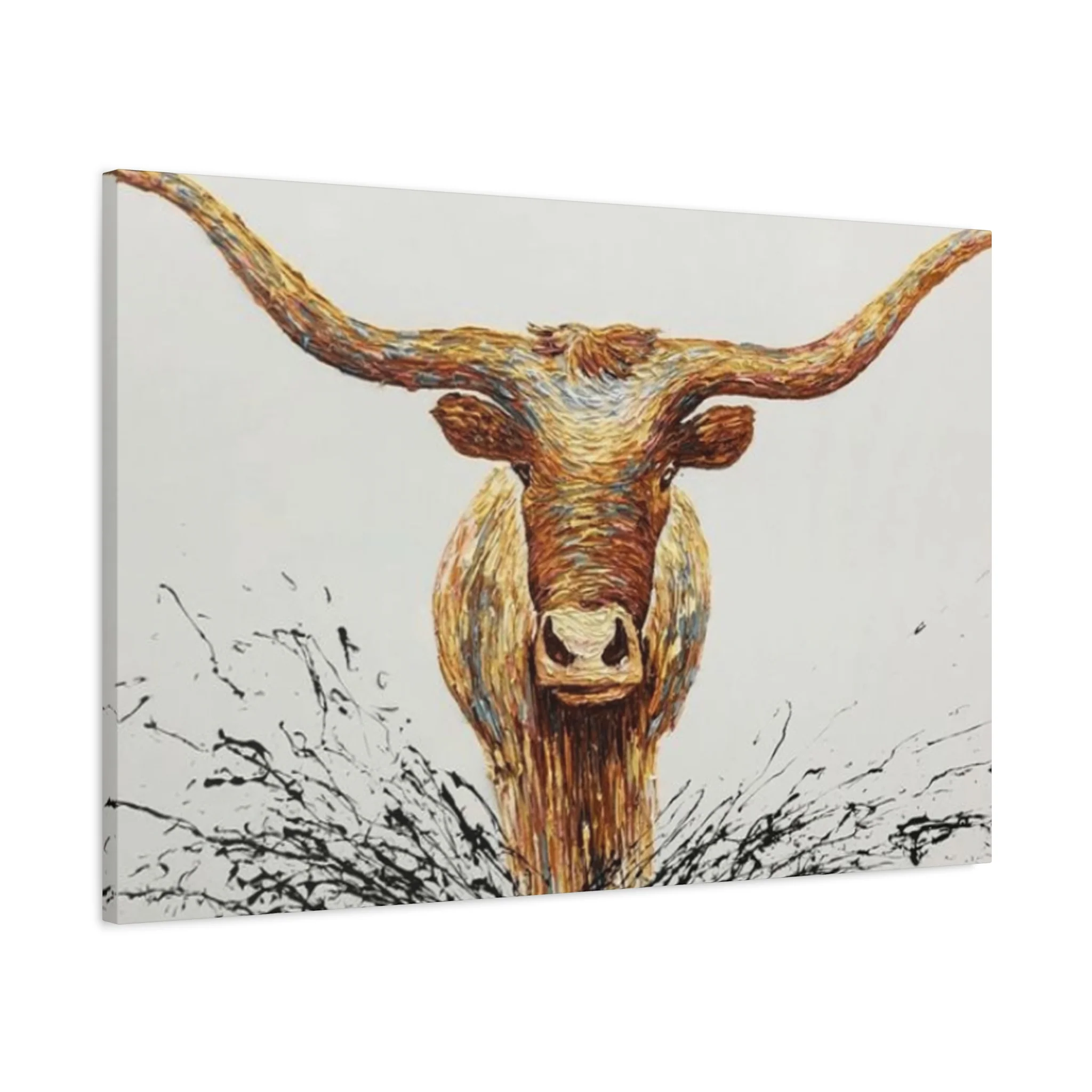 Bull Long Horns Drawing Wall Art & Canvas Prints - Image 11
