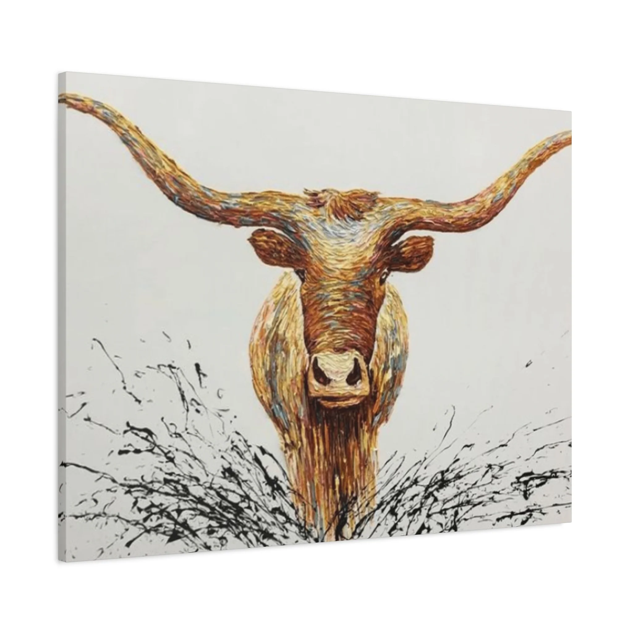 Bull Long Horns Drawing Wall Art & Canvas Prints - Image 14