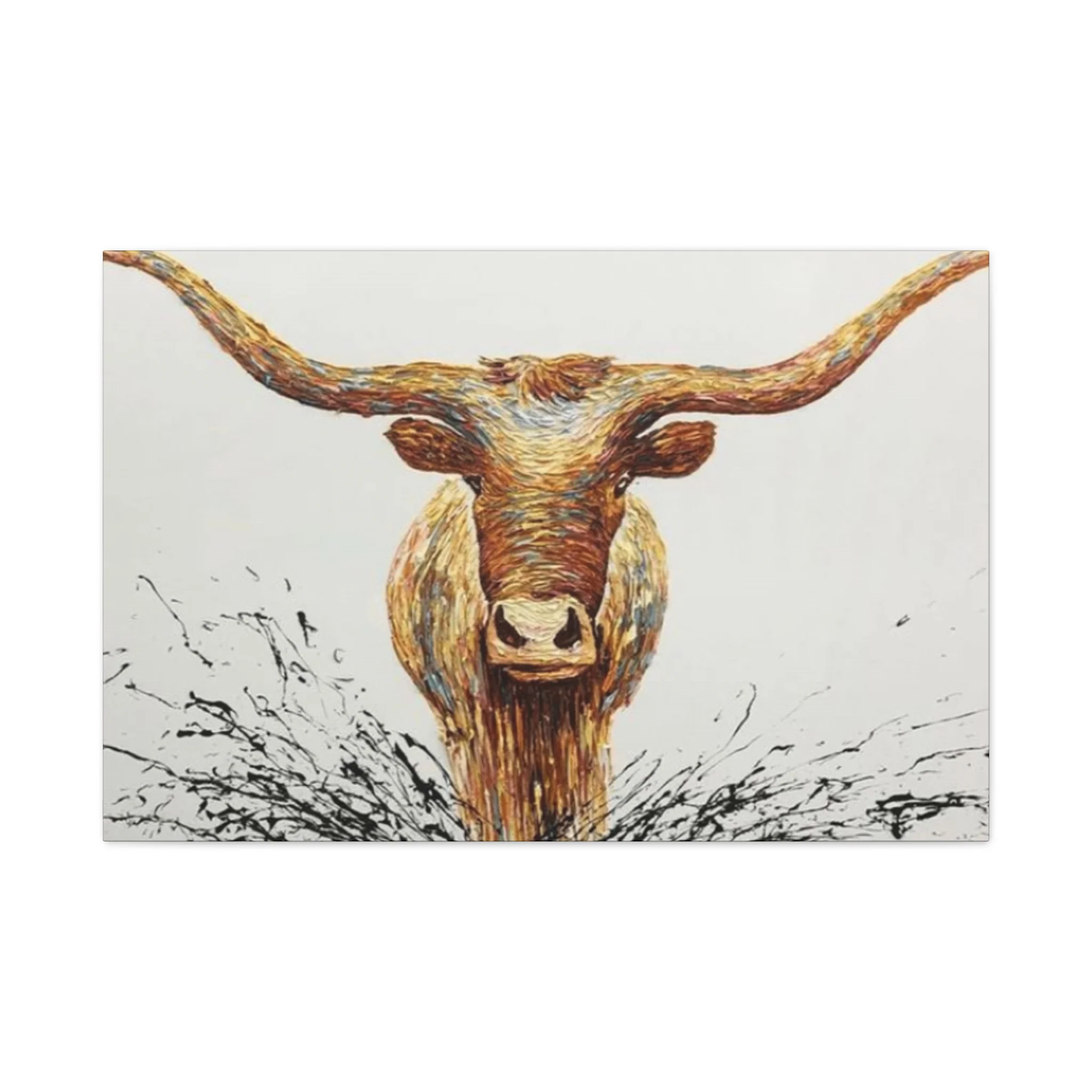 Bull Long Horns Drawing Wall Art & Canvas Prints - Image 3