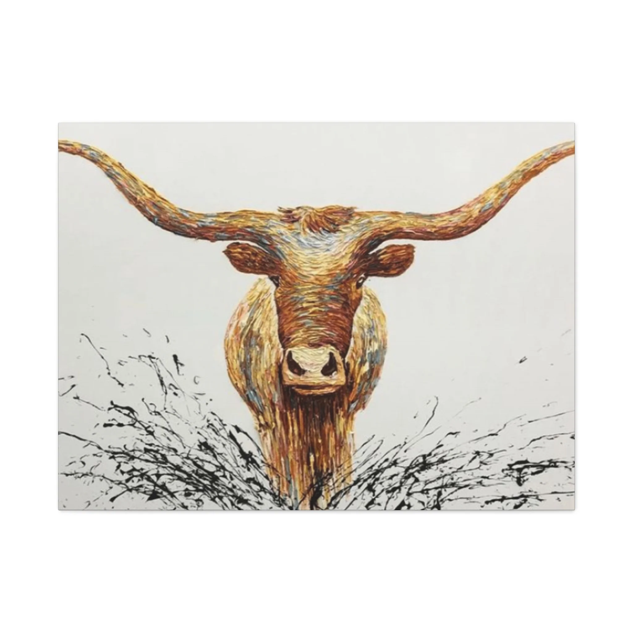 Bull Long Horns Drawing Wall Art & Canvas Prints - Image 4