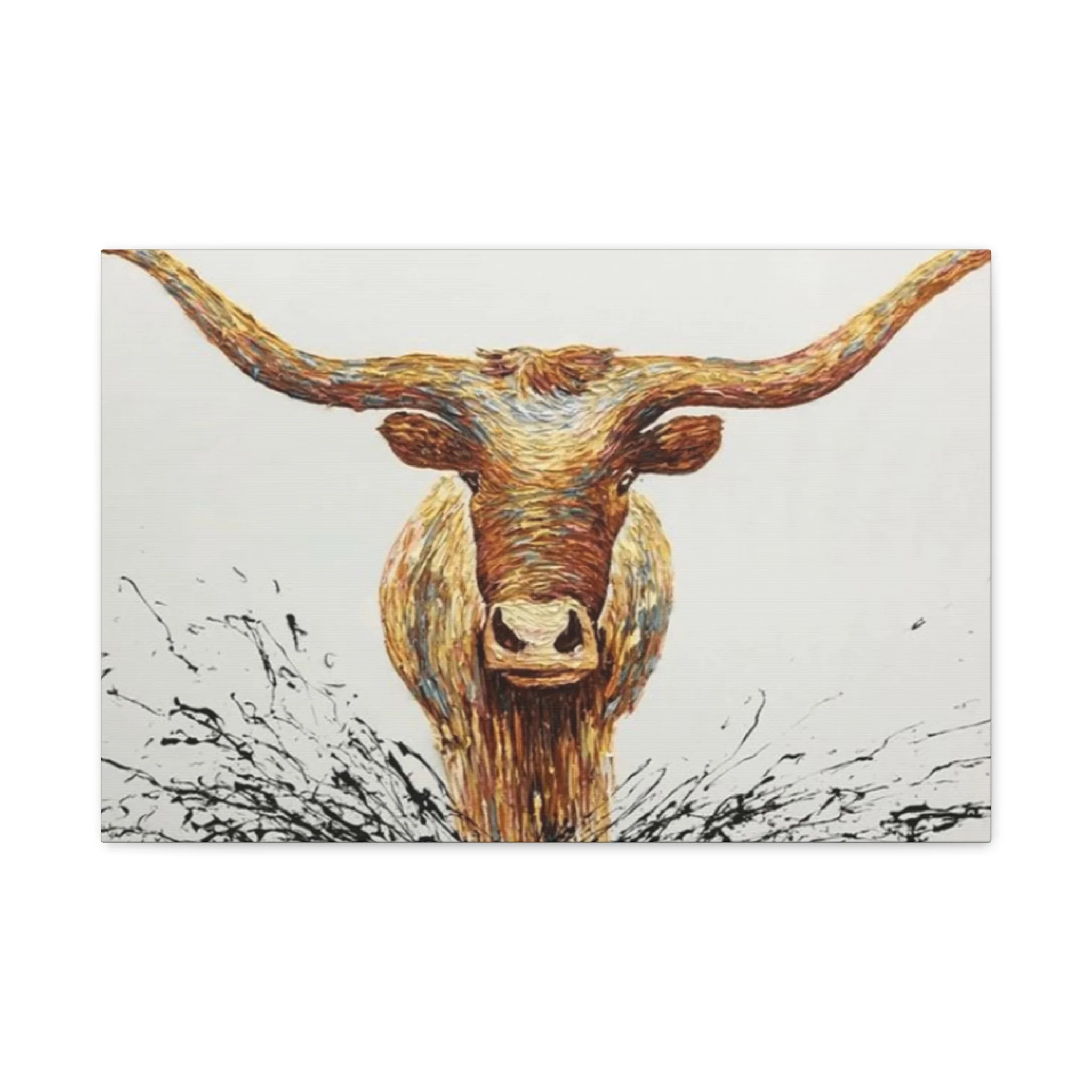 Bull Long Horns Drawing Wall Art & Canvas Prints - Image 5