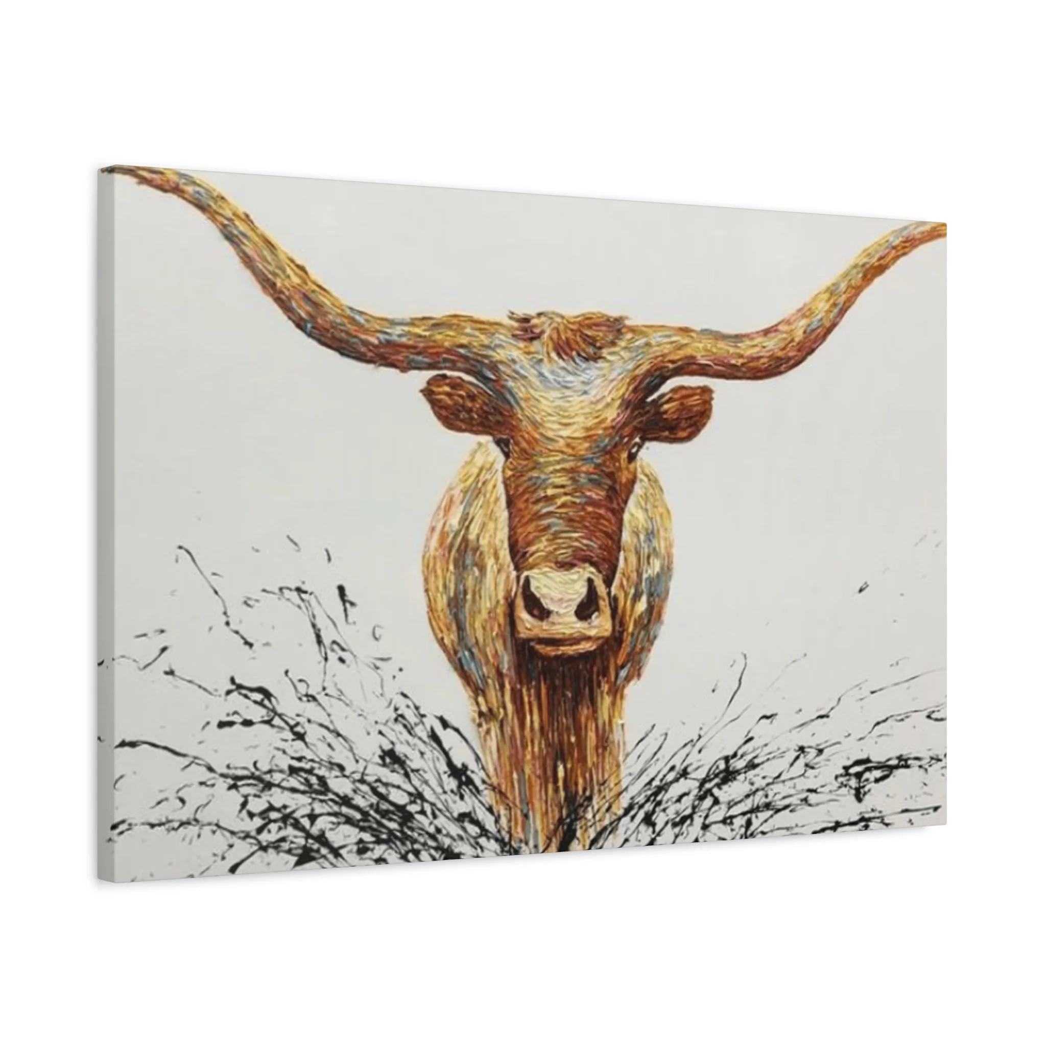 Bull Long Horns Drawing Wall Art & Canvas Prints - Image 8