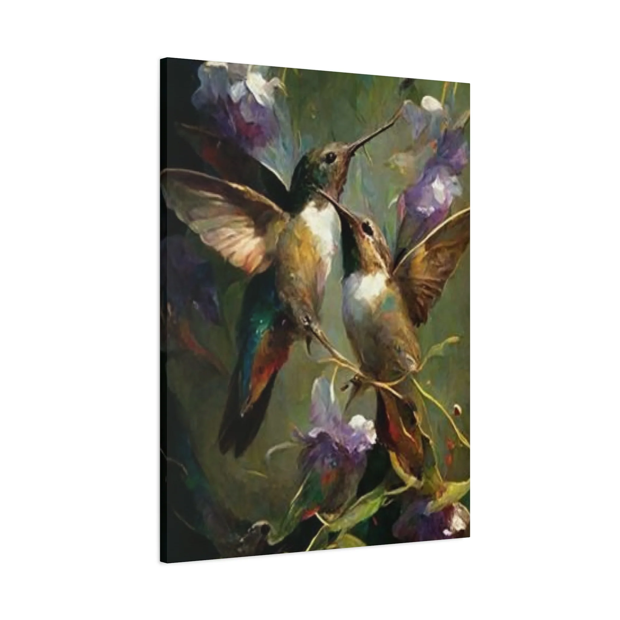 Colorful Humming Bird Couple Painting Wall Art & Canvas Prints - Image 11
