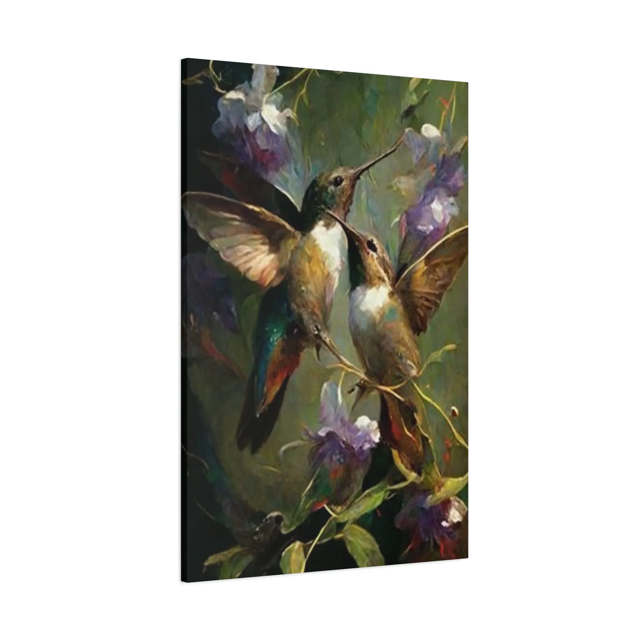 Colorful Humming Bird Couple Painting Wall Art & Canvas Prints - Image 14