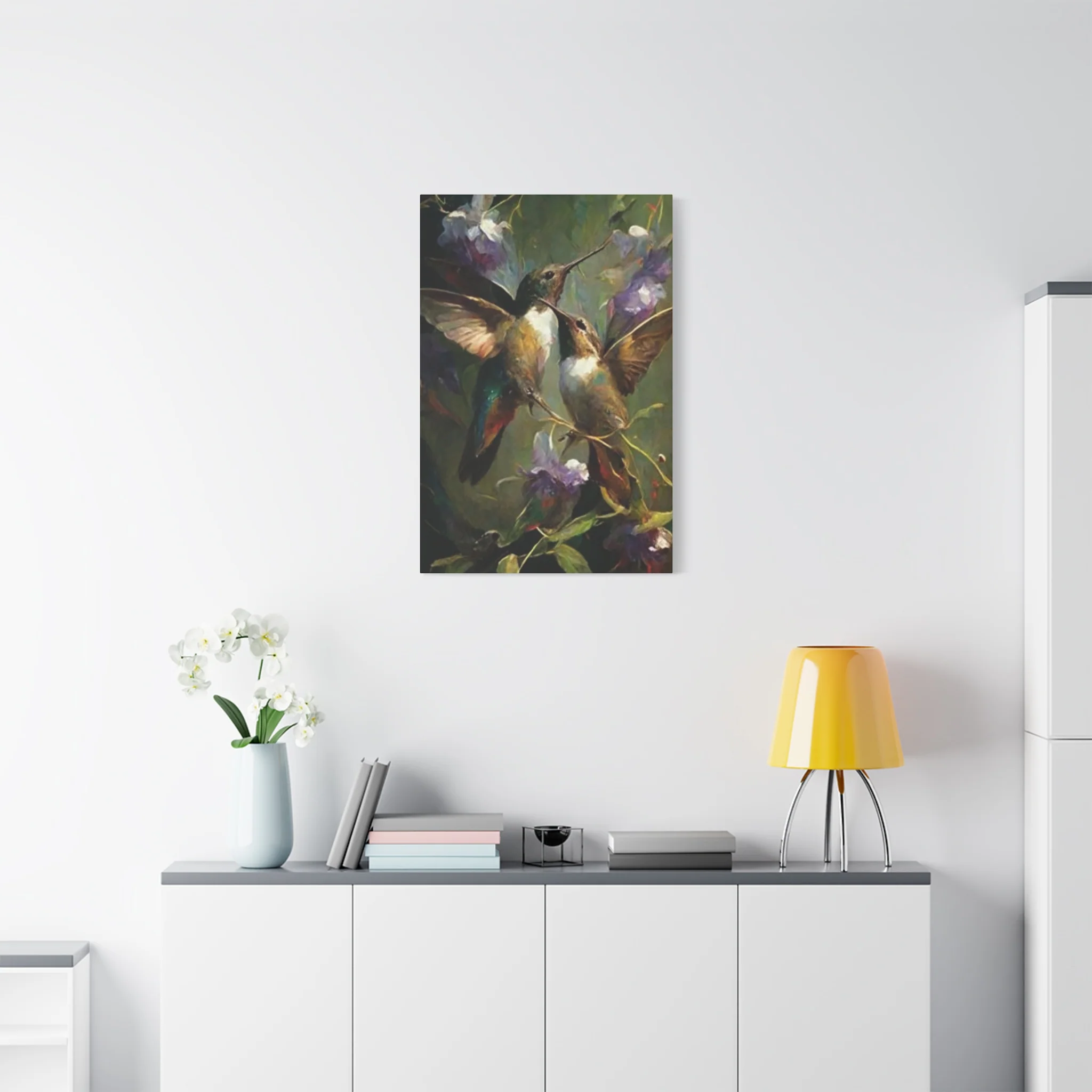 Colorful Humming Bird Couple Painting Wall Art & Canvas Prints - Image 9