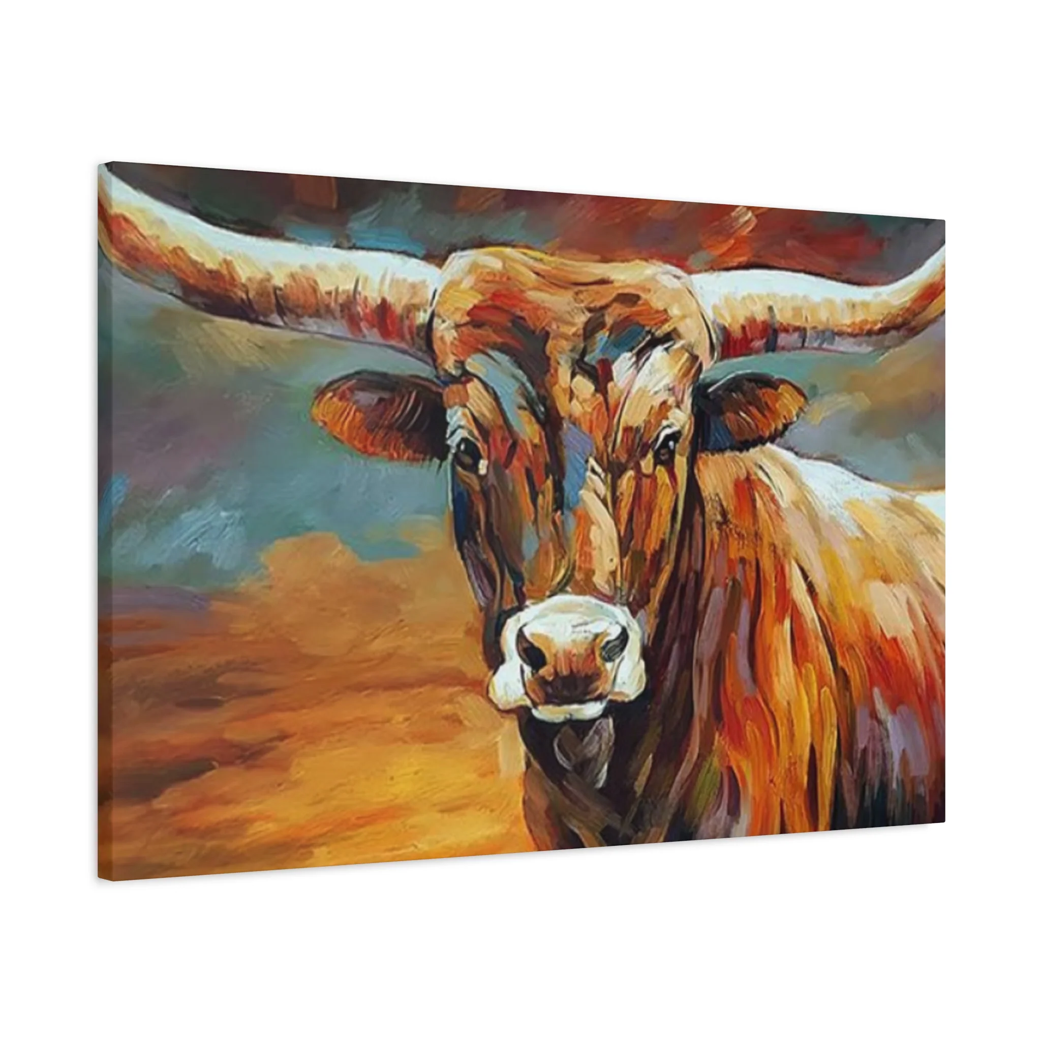 Hairy Bull Long Horns Drawing Wall Art & Canvas Prints - Image 11