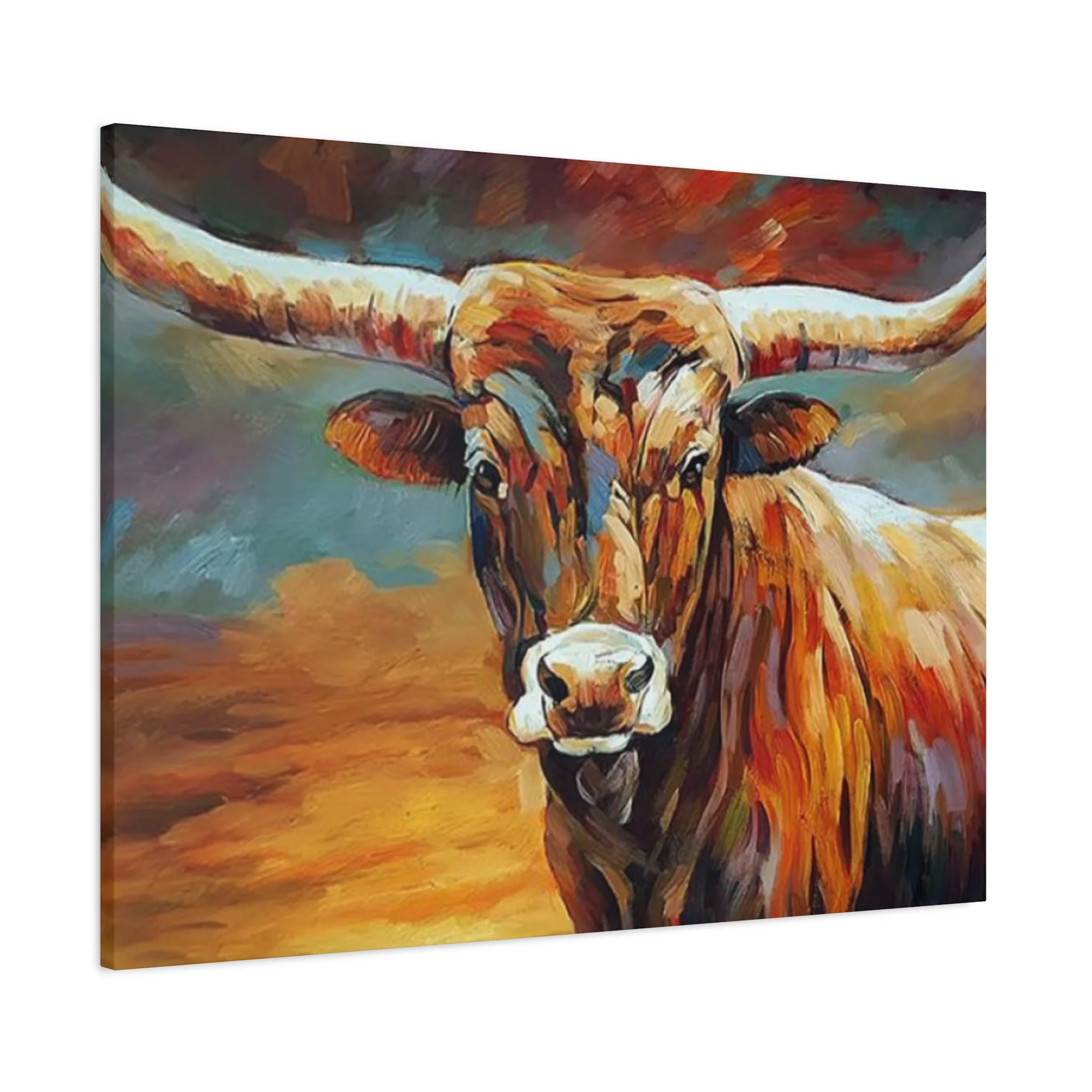 Hairy Bull Long Horns Drawing Wall Art & Canvas Prints - Image 14