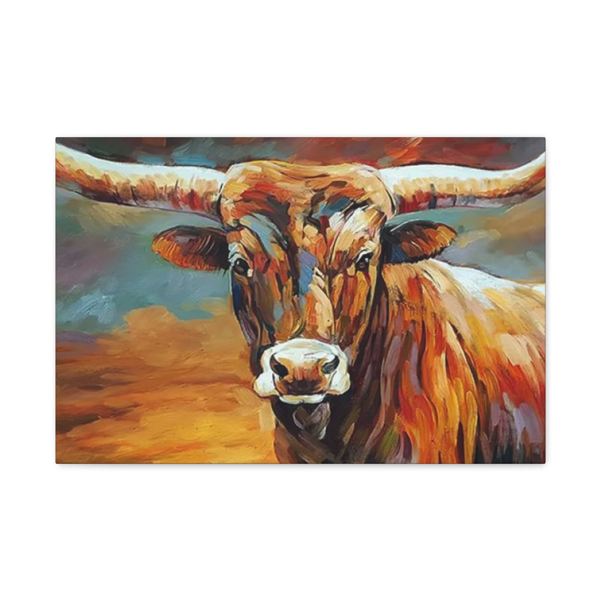 Hairy Bull Long Horns Drawing Wall Art & Canvas Prints - Image 5