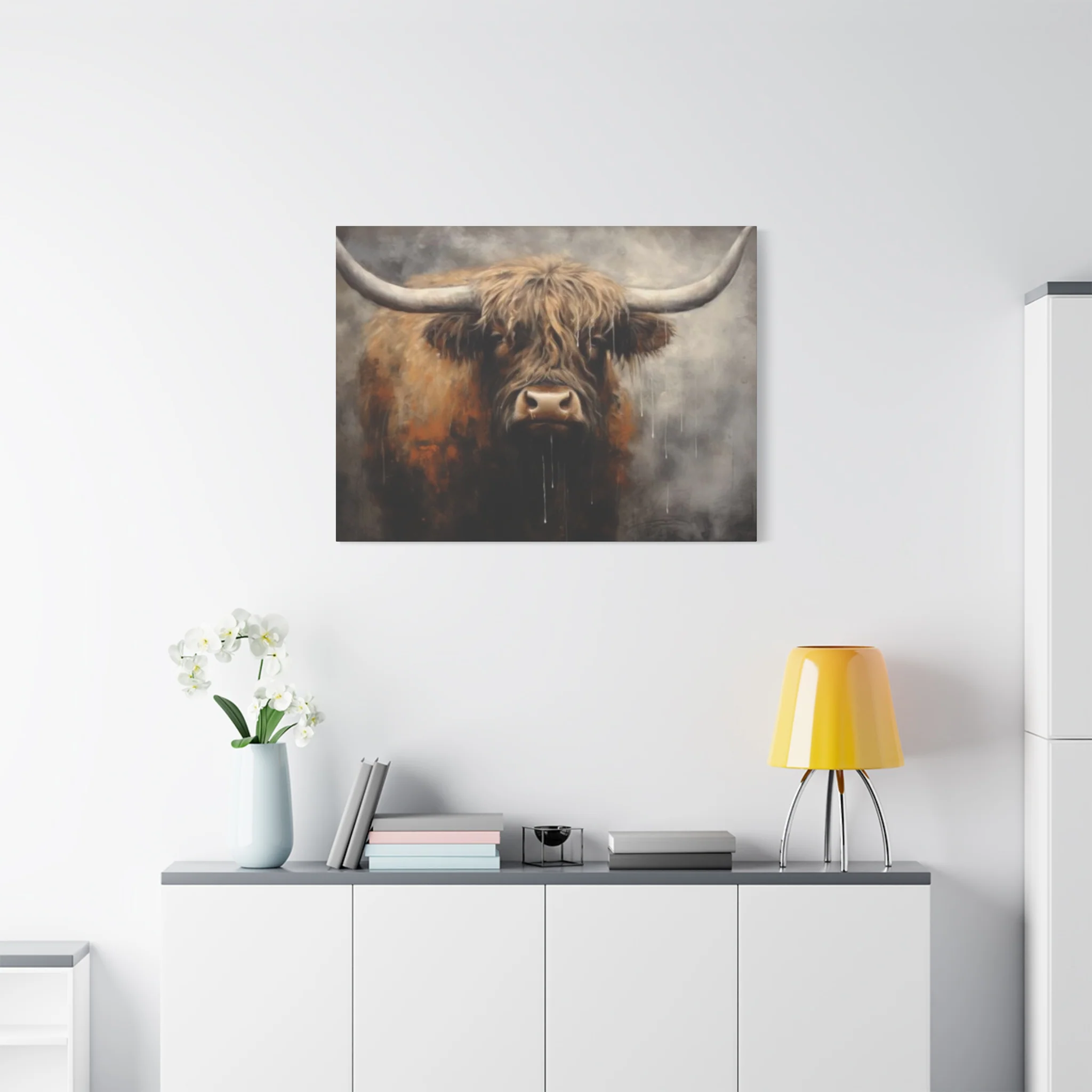 Hairy Bull Long Horns Wall Art & Canvas Prints - Image 15