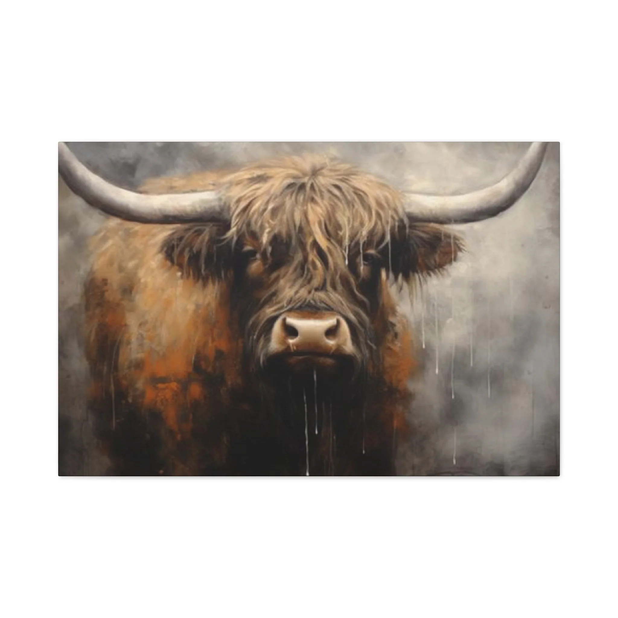 Hairy Bull Long Horns Wall Art & Canvas Prints - Image 3