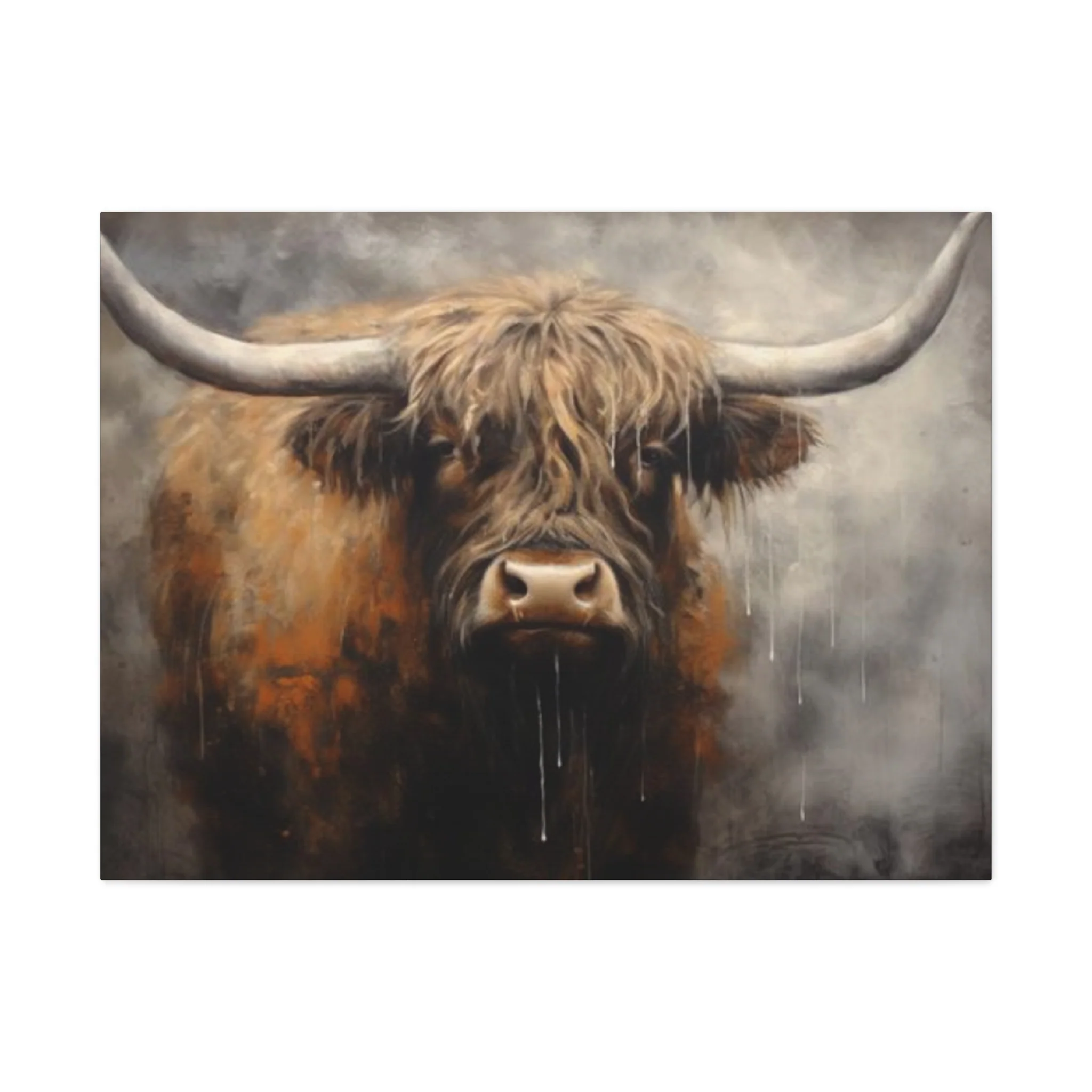 Hairy Bull Long Horns Wall Art & Canvas Prints - Image 4