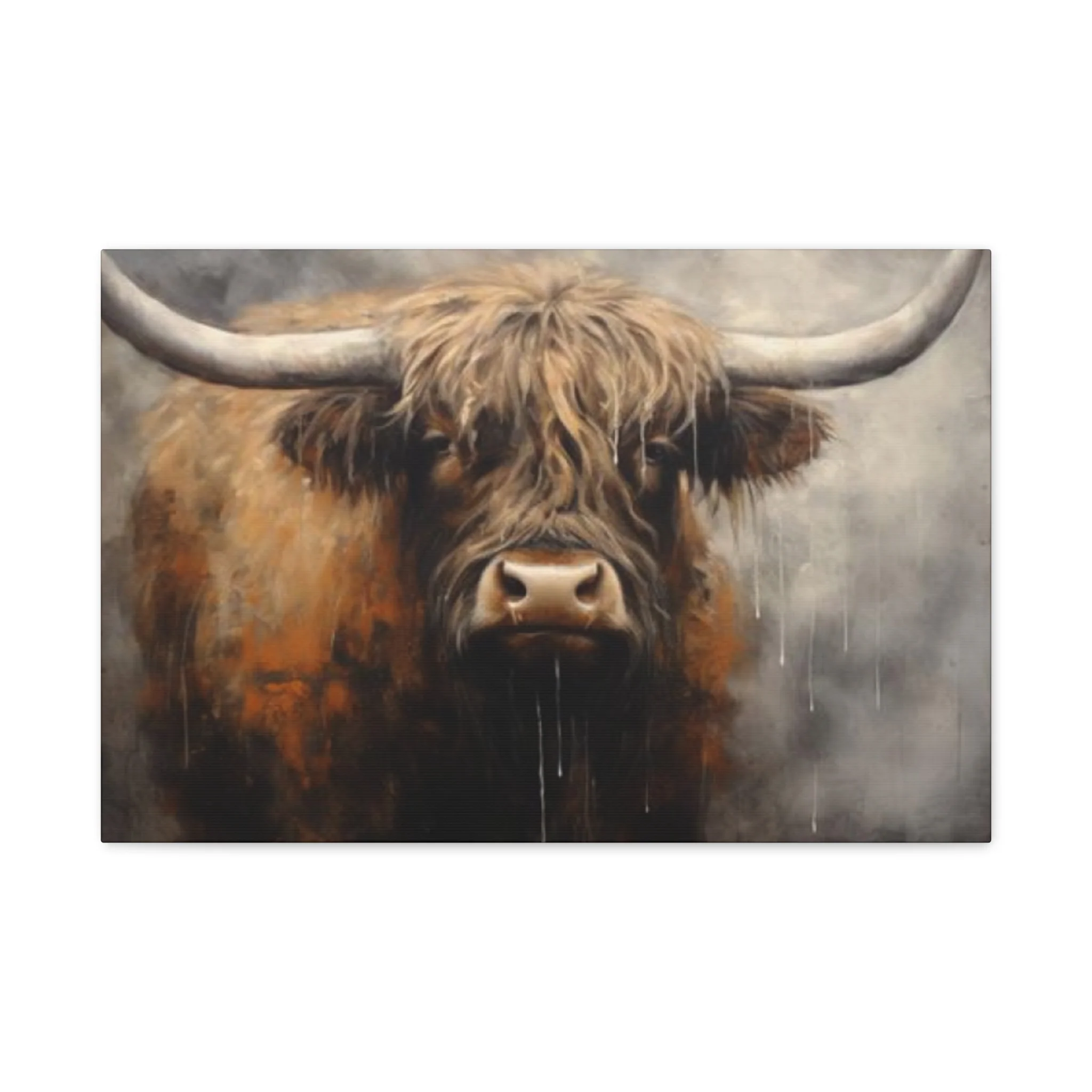 Hairy Bull Long Horns Wall Art & Canvas Prints - Image 5