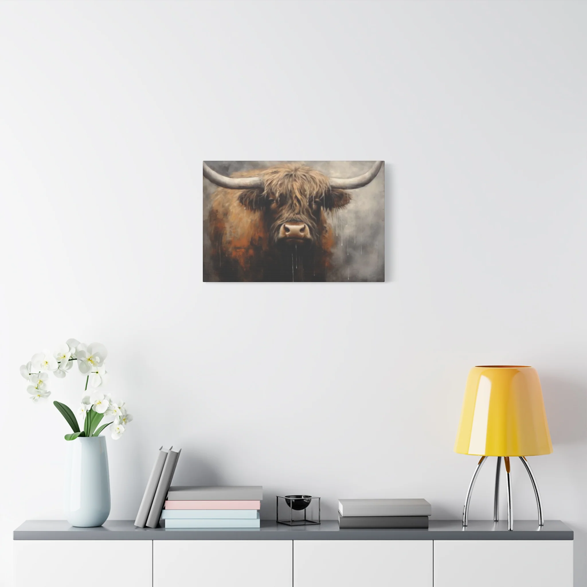 Hairy Bull Long Horns Wall Art & Canvas Prints - Image 6