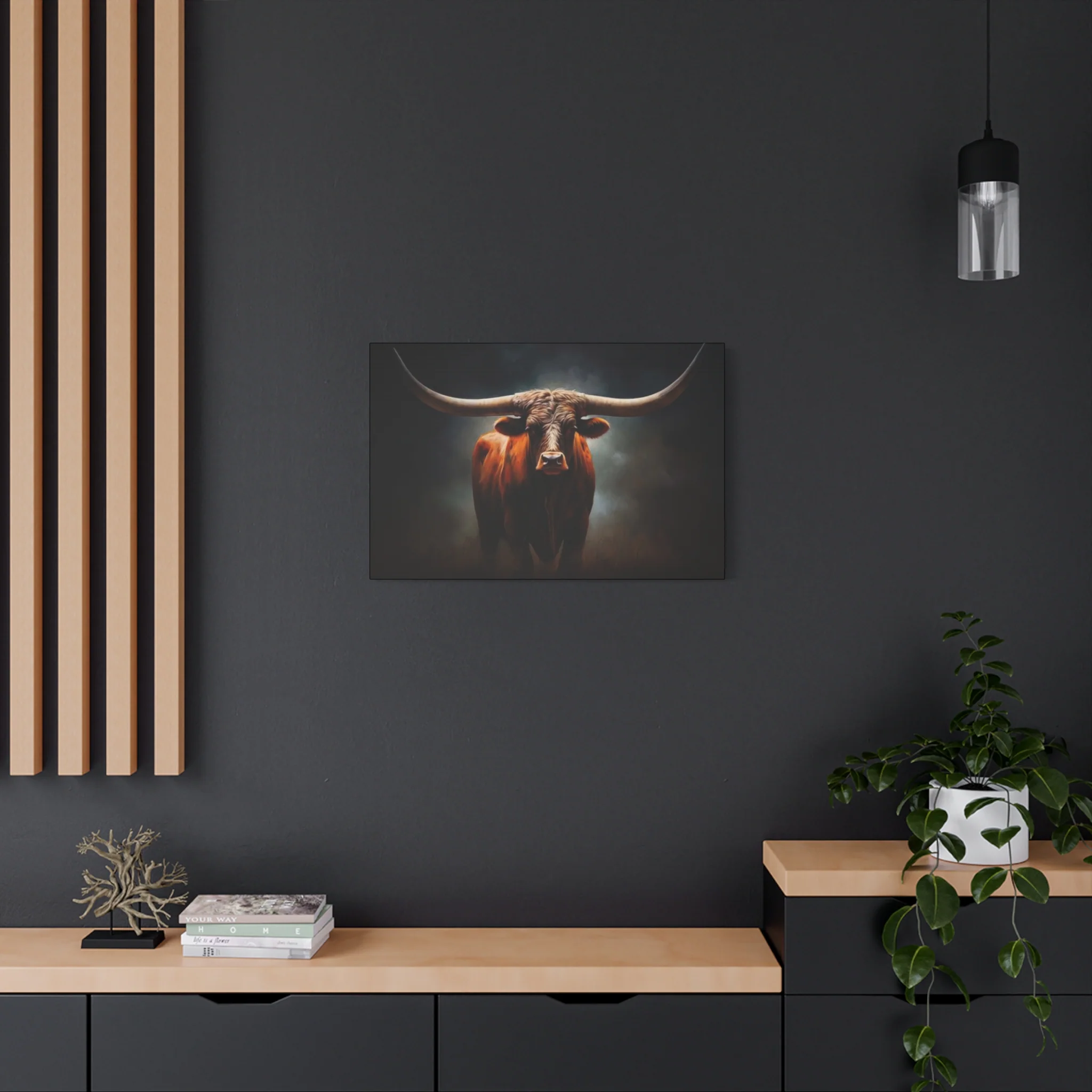 Hairy Bull Straight Long Horns Wall Art & Canvas Prints - Image 10
