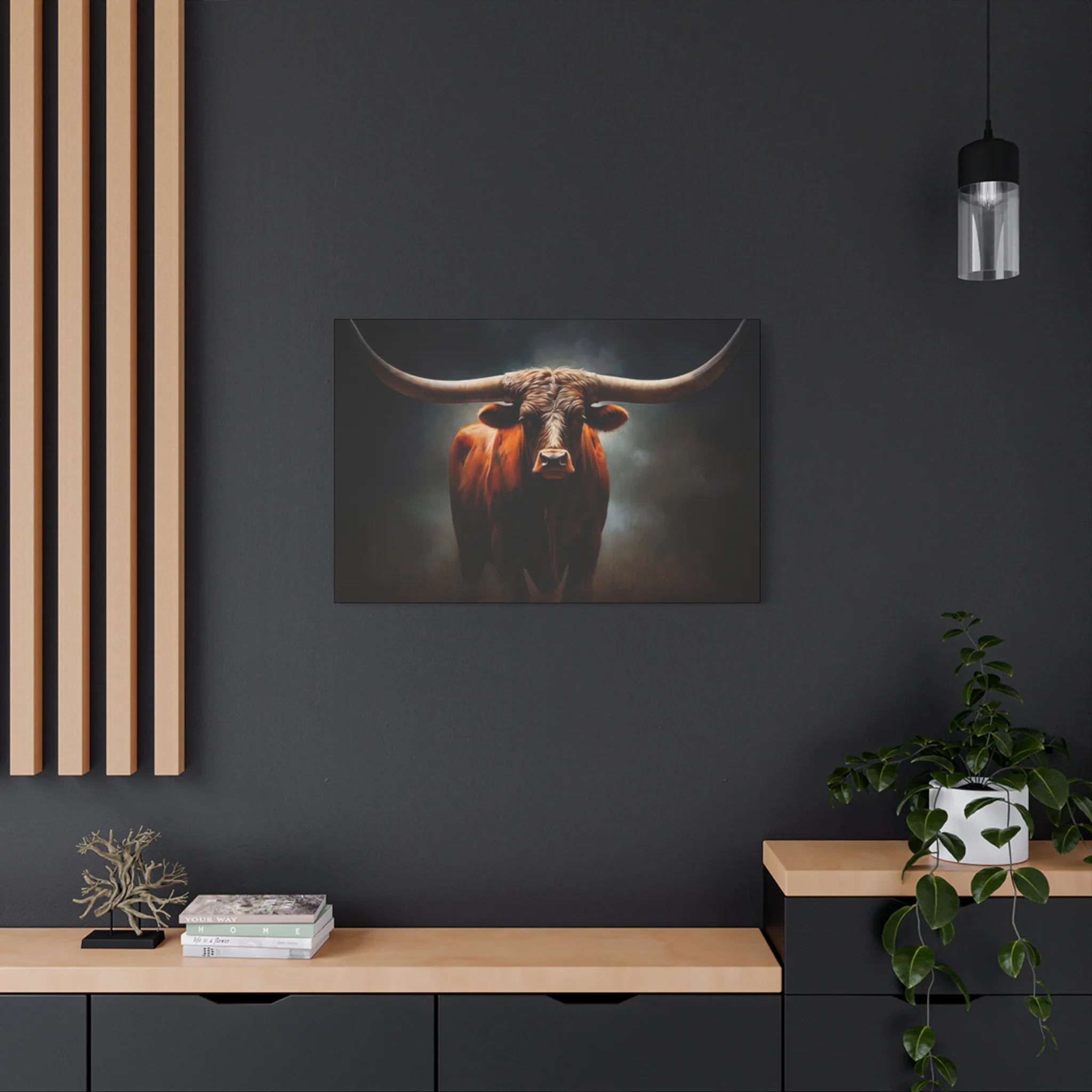Hairy Bull Straight Long Horns Wall Art & Canvas Prints - Image 13