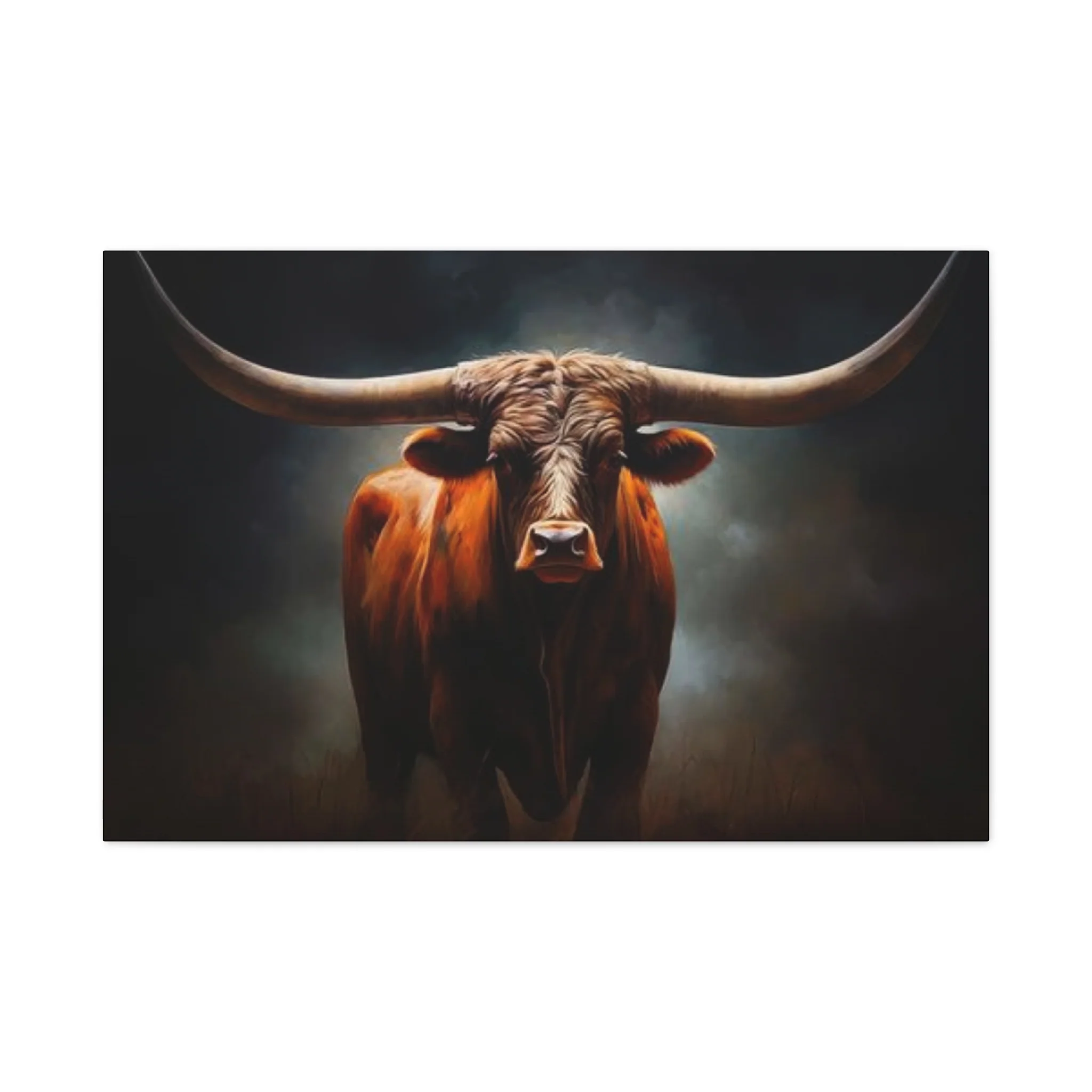 Hairy Bull Straight Long Horns Wall Art & Canvas Prints - Image 3