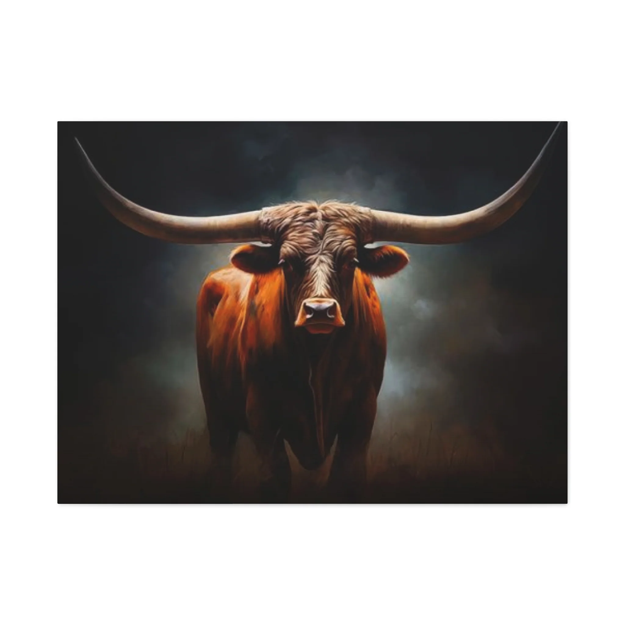 Hairy Bull Straight Long Horns Wall Art & Canvas Prints - Image 4