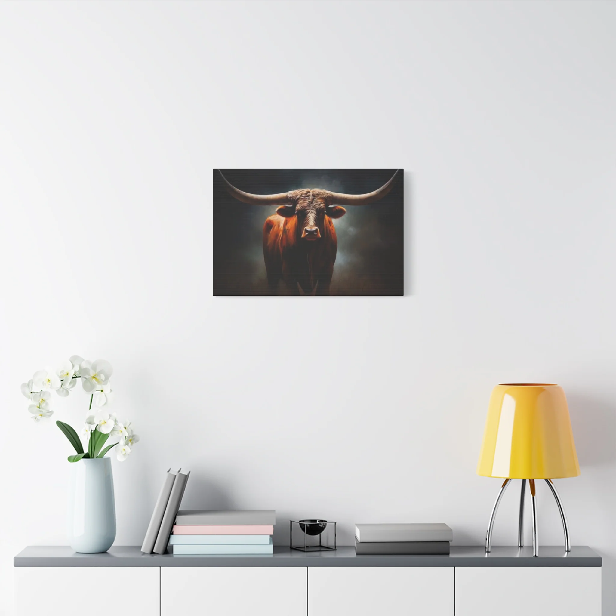 Hairy Bull Straight Long Horns Wall Art & Canvas Prints - Image 6
