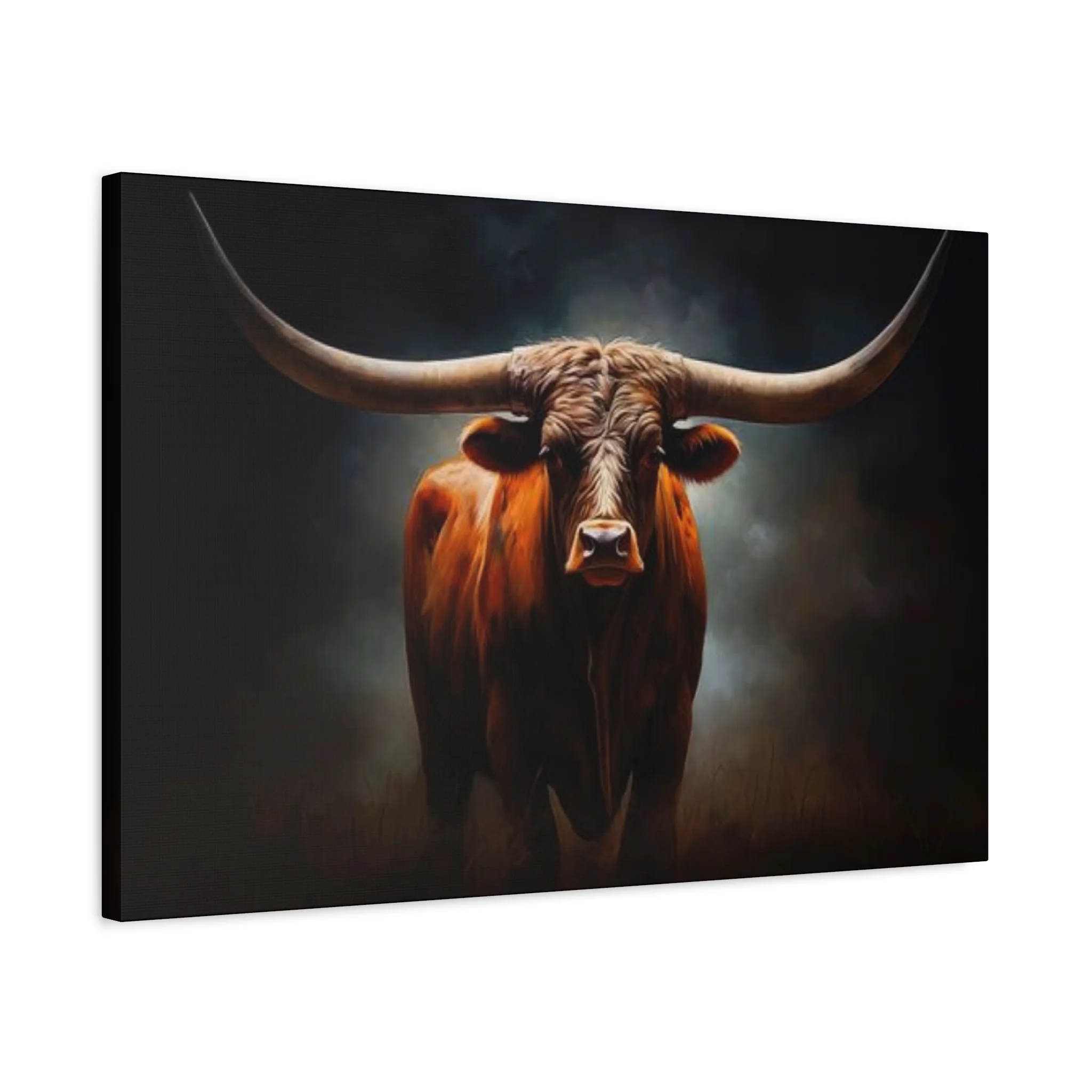 Hairy Bull Straight Long Horns Wall Art & Canvas Prints - Image 8