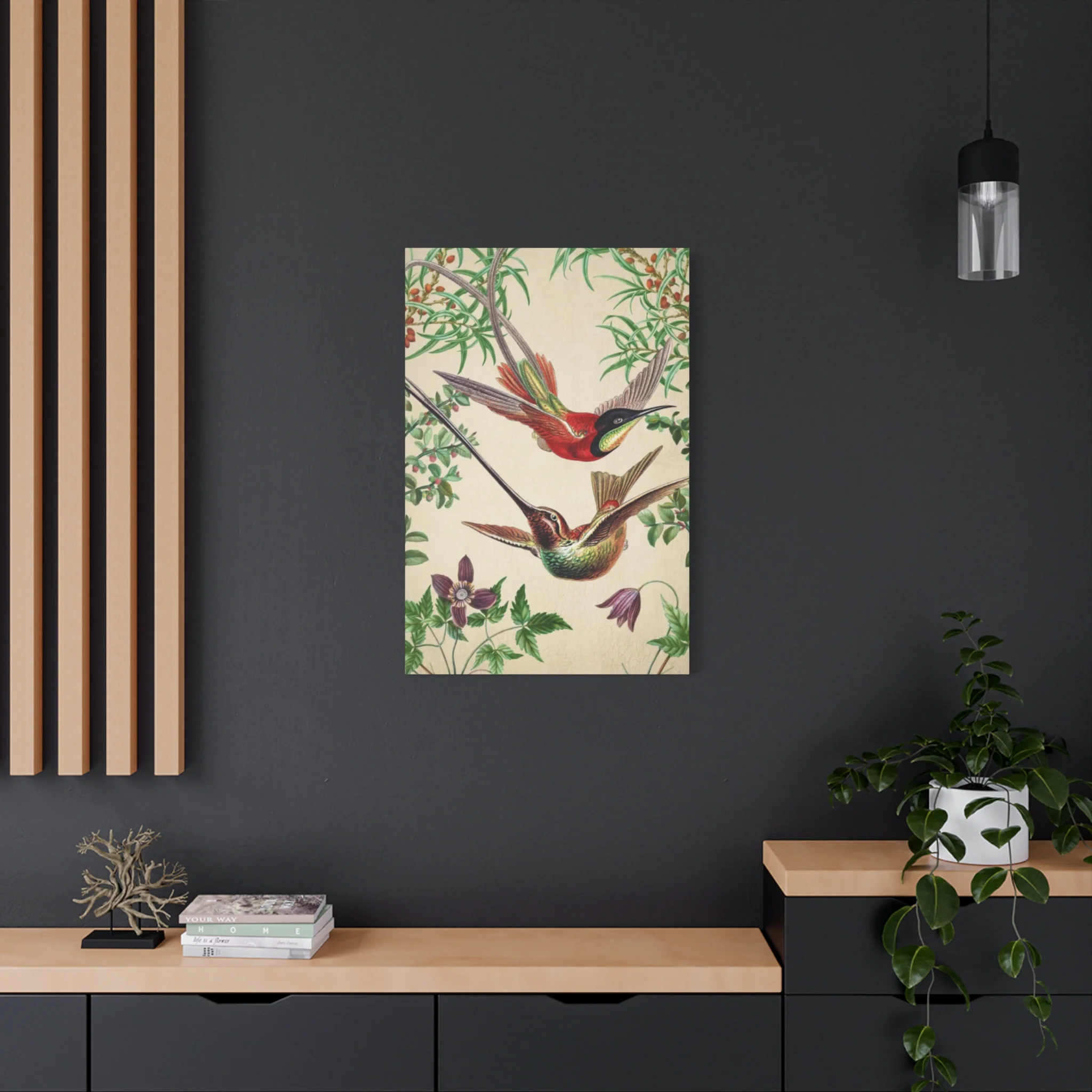 Humming Bird Couple Candid Painting Wall Art & Canvas Prints - Image 10