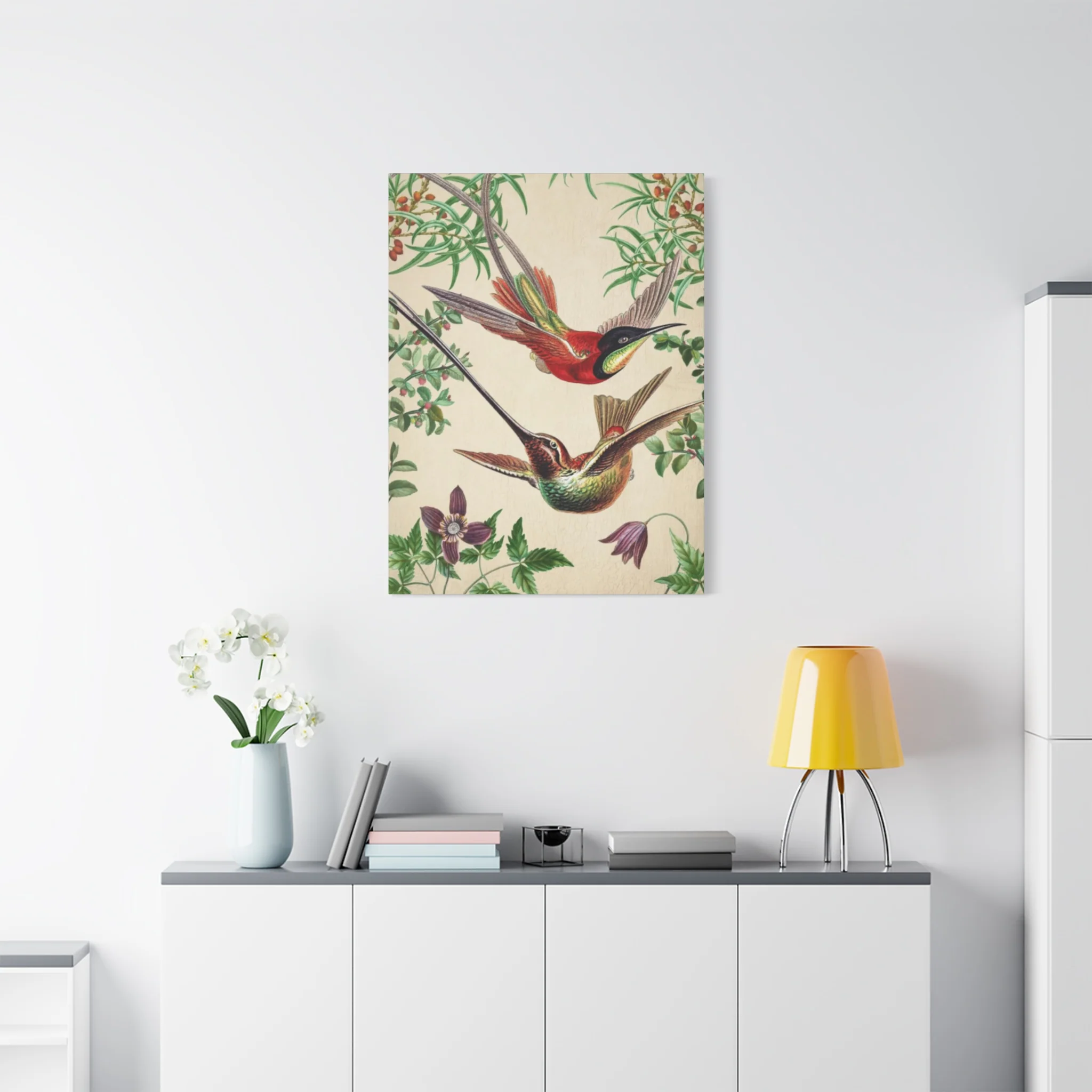 Humming Bird Couple Candid Painting Wall Art & Canvas Prints - Image 12