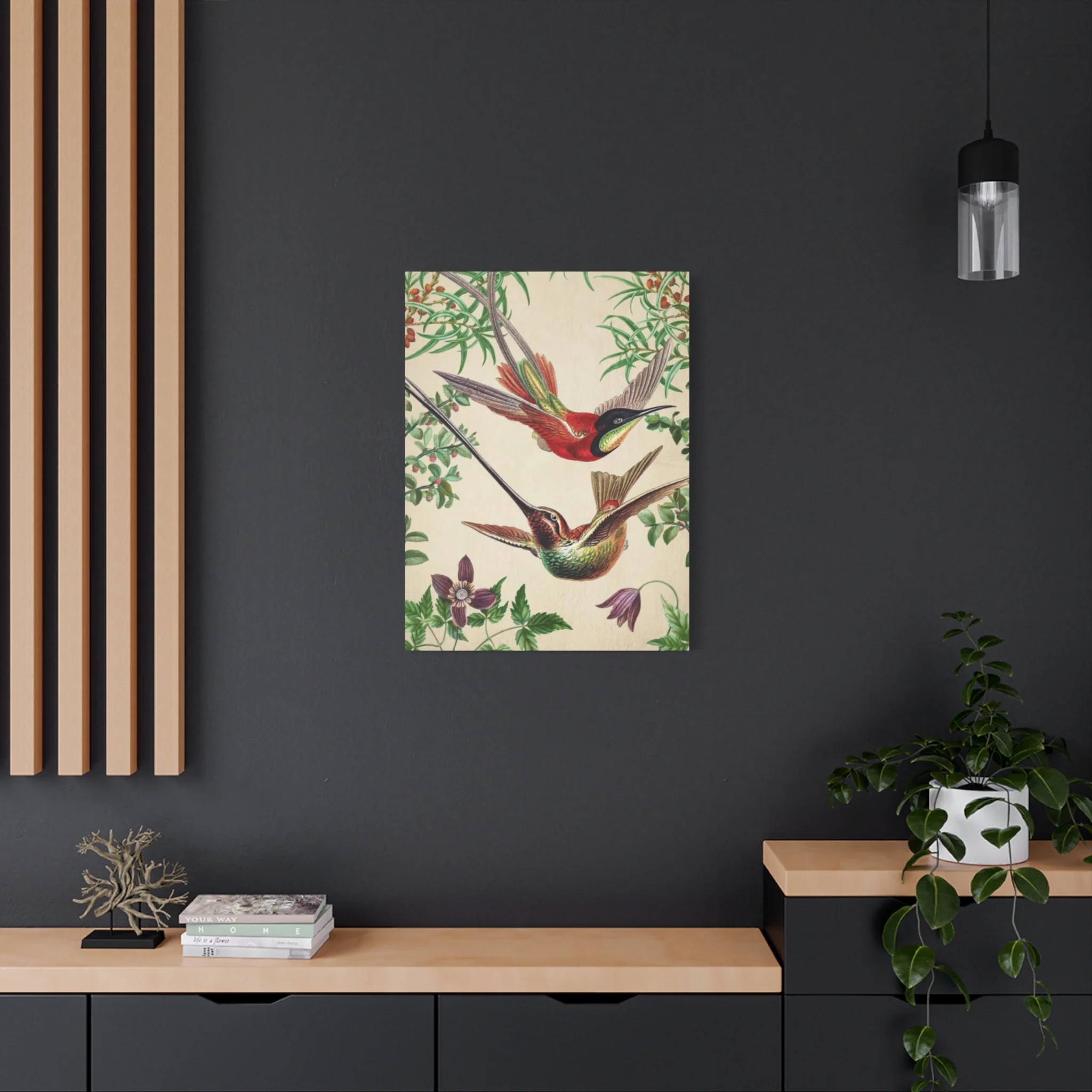 Humming Bird Couple Candid Painting Wall Art & Canvas Prints - Image 7