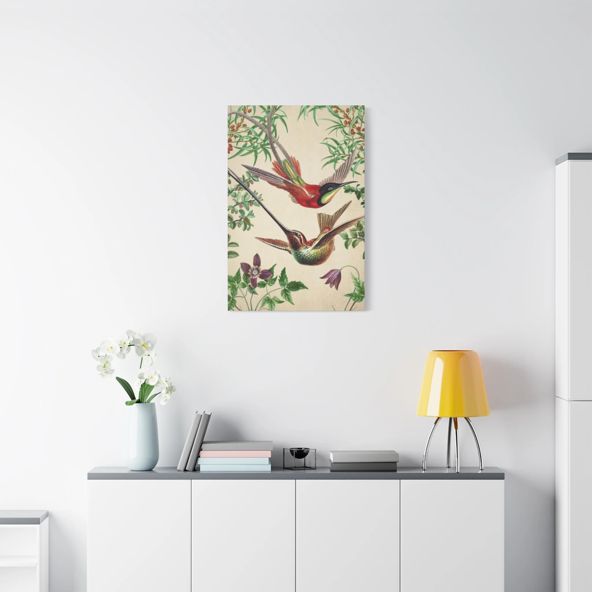 Humming Bird Couple Candid Painting Wall Art & Canvas Prints - Image 9