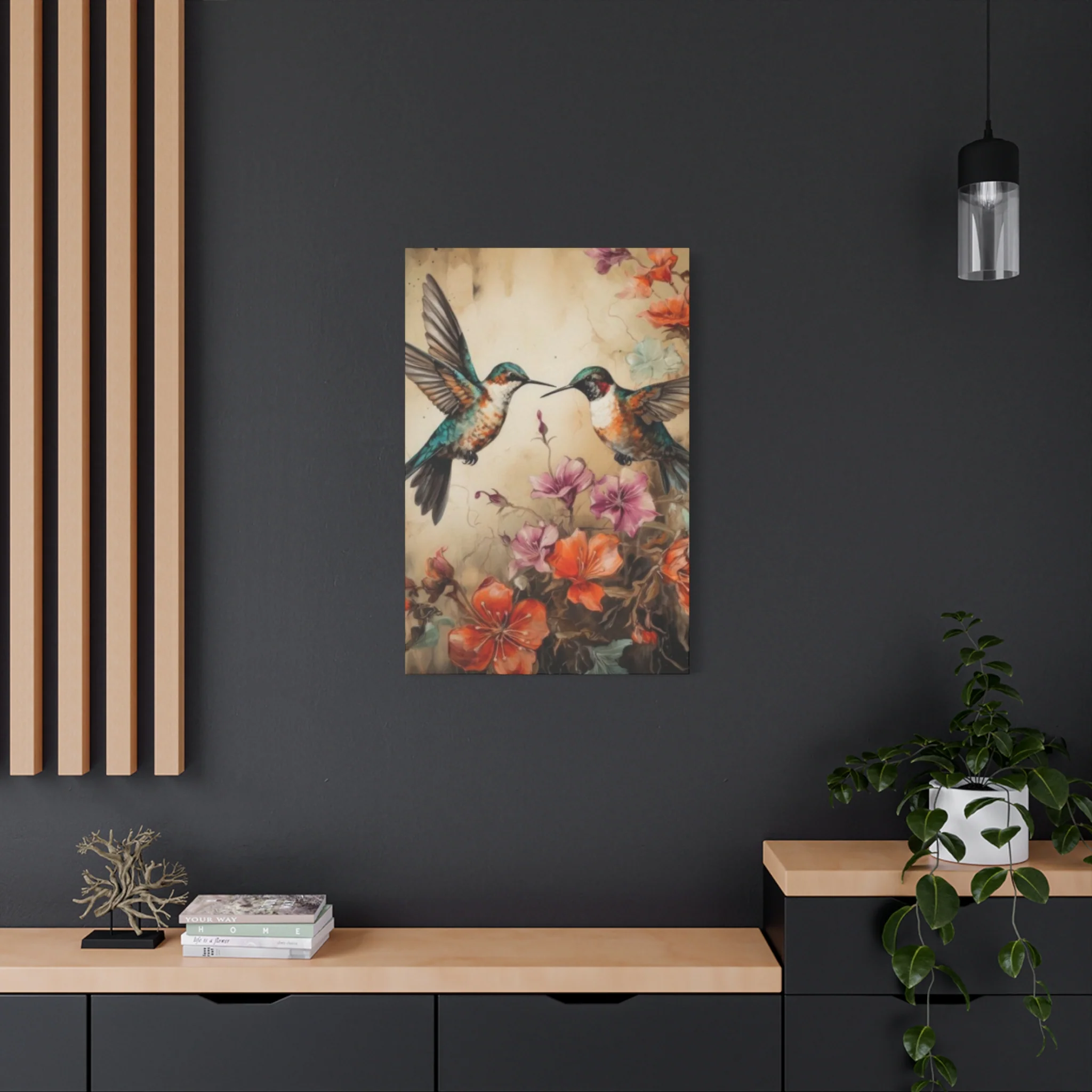 Humming Bird Couple Painting Wall Art & Canvas Prints - Image 10