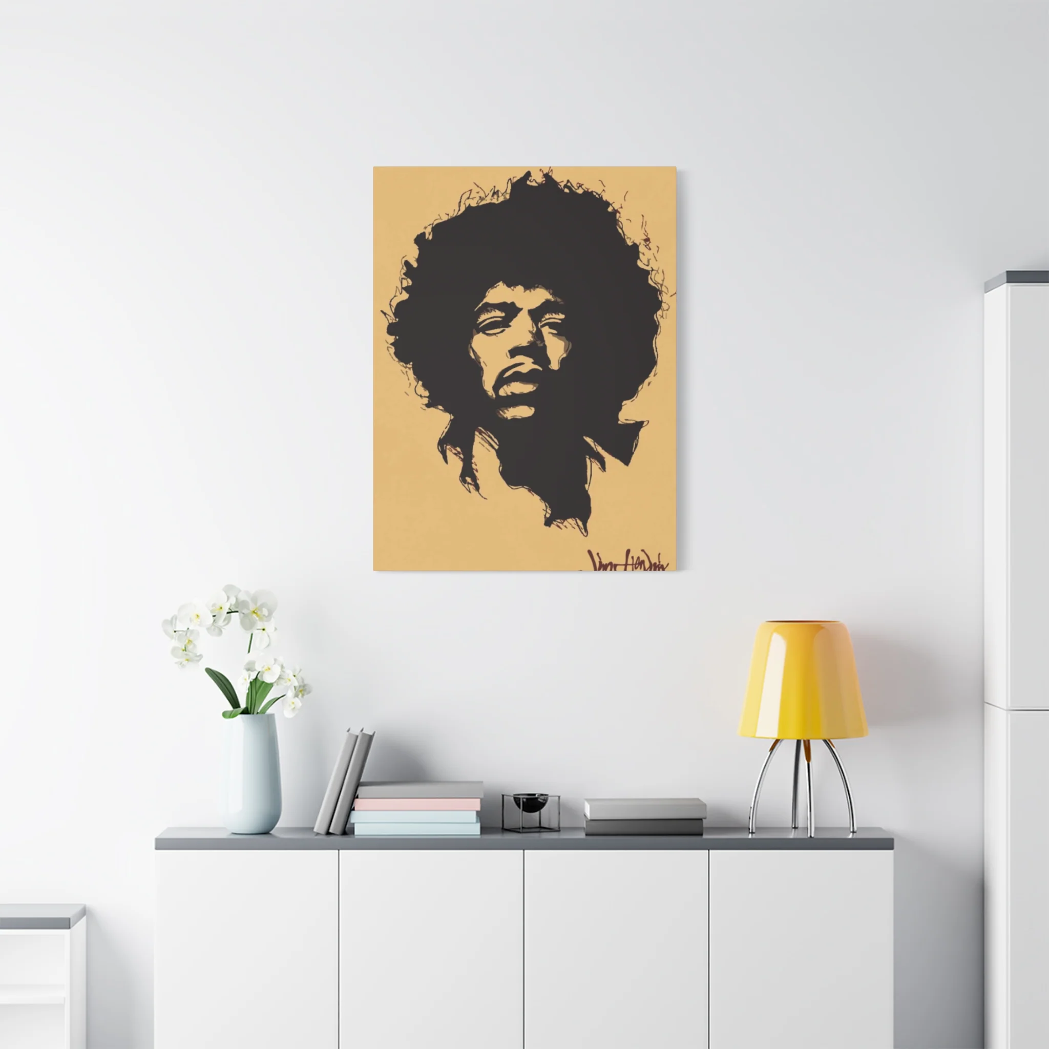 Jimi Hendrix Brown Poster Wall Art & Canvas Prints - Image 12