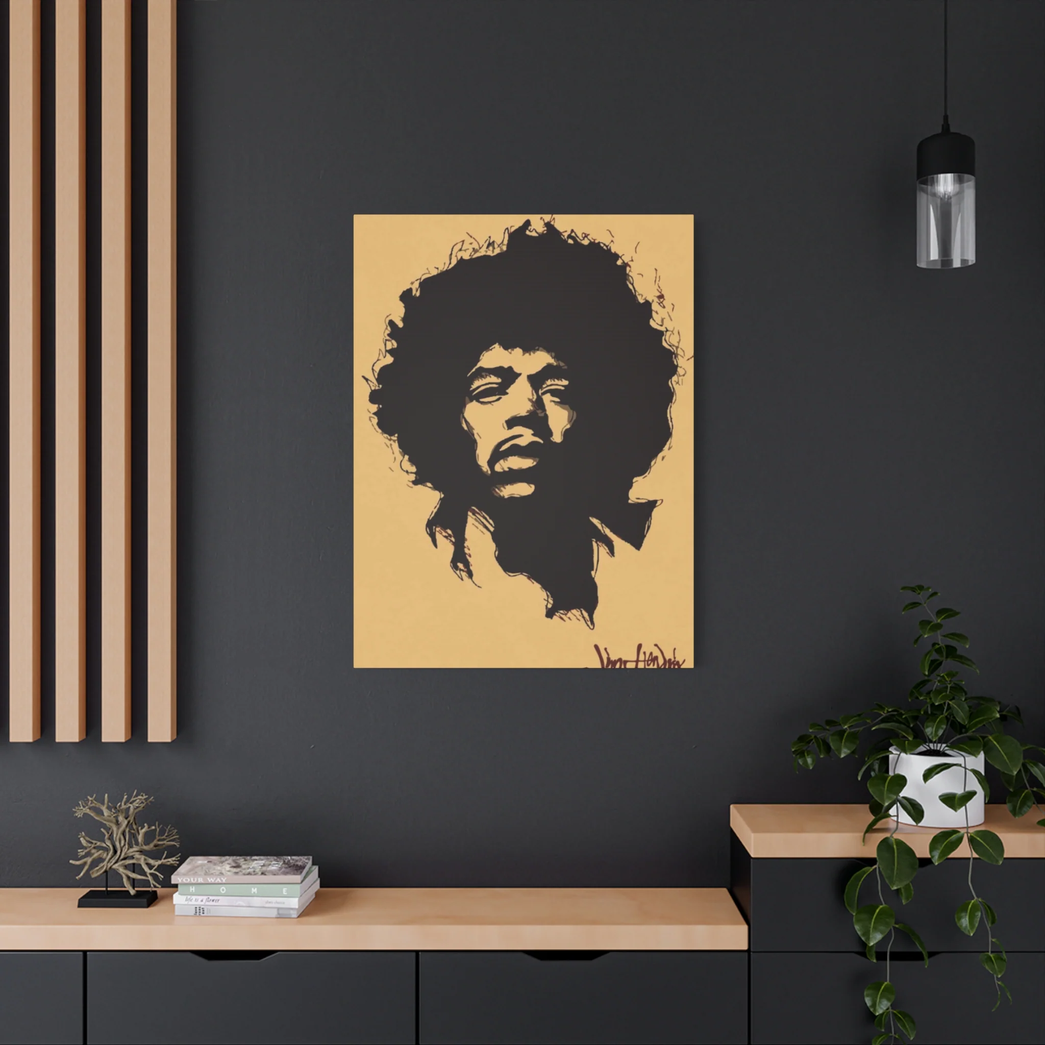 Jimi Hendrix Brown Poster Wall Art & Canvas Prints - Image 13