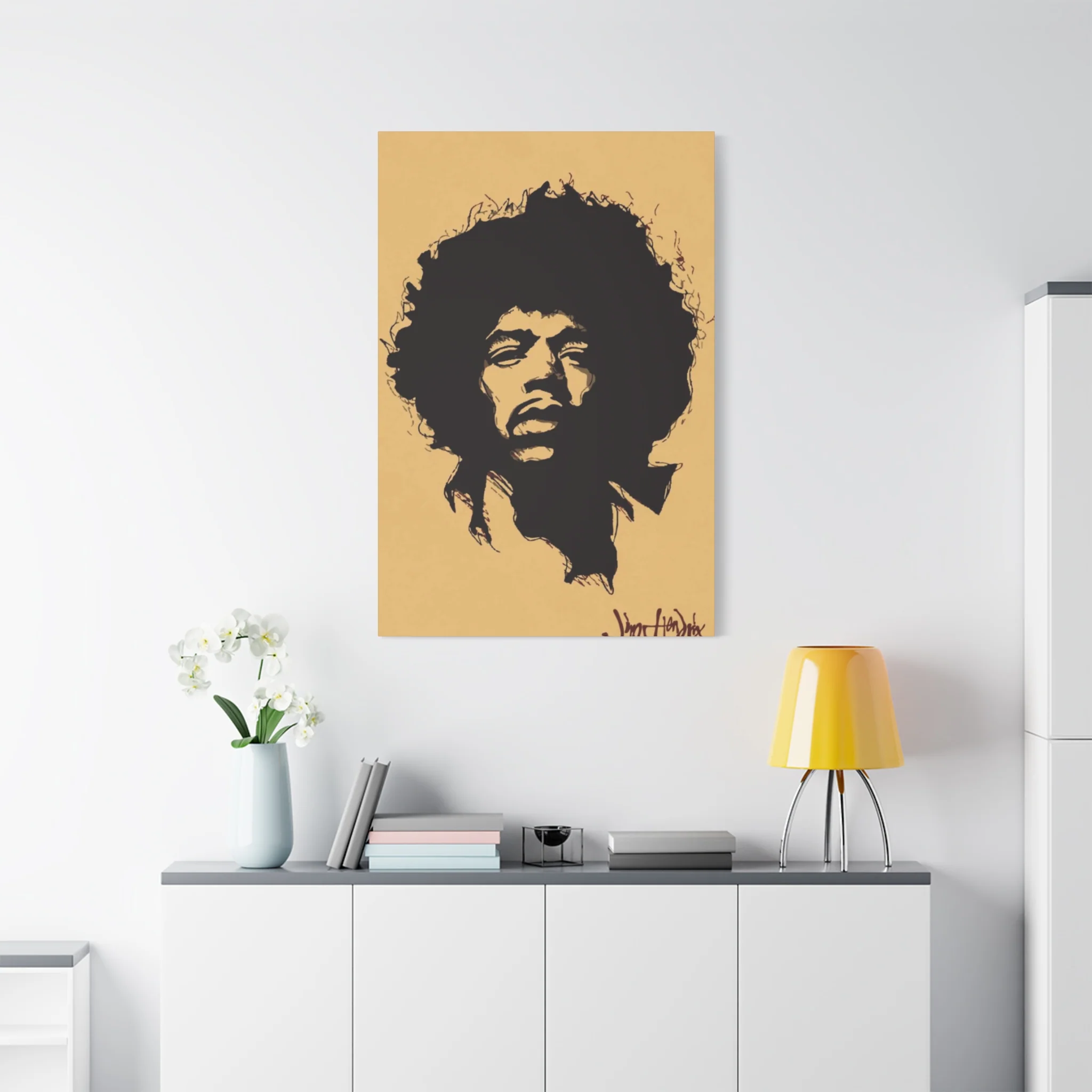 Jimi Hendrix Brown Poster Wall Art & Canvas Prints - Image 15