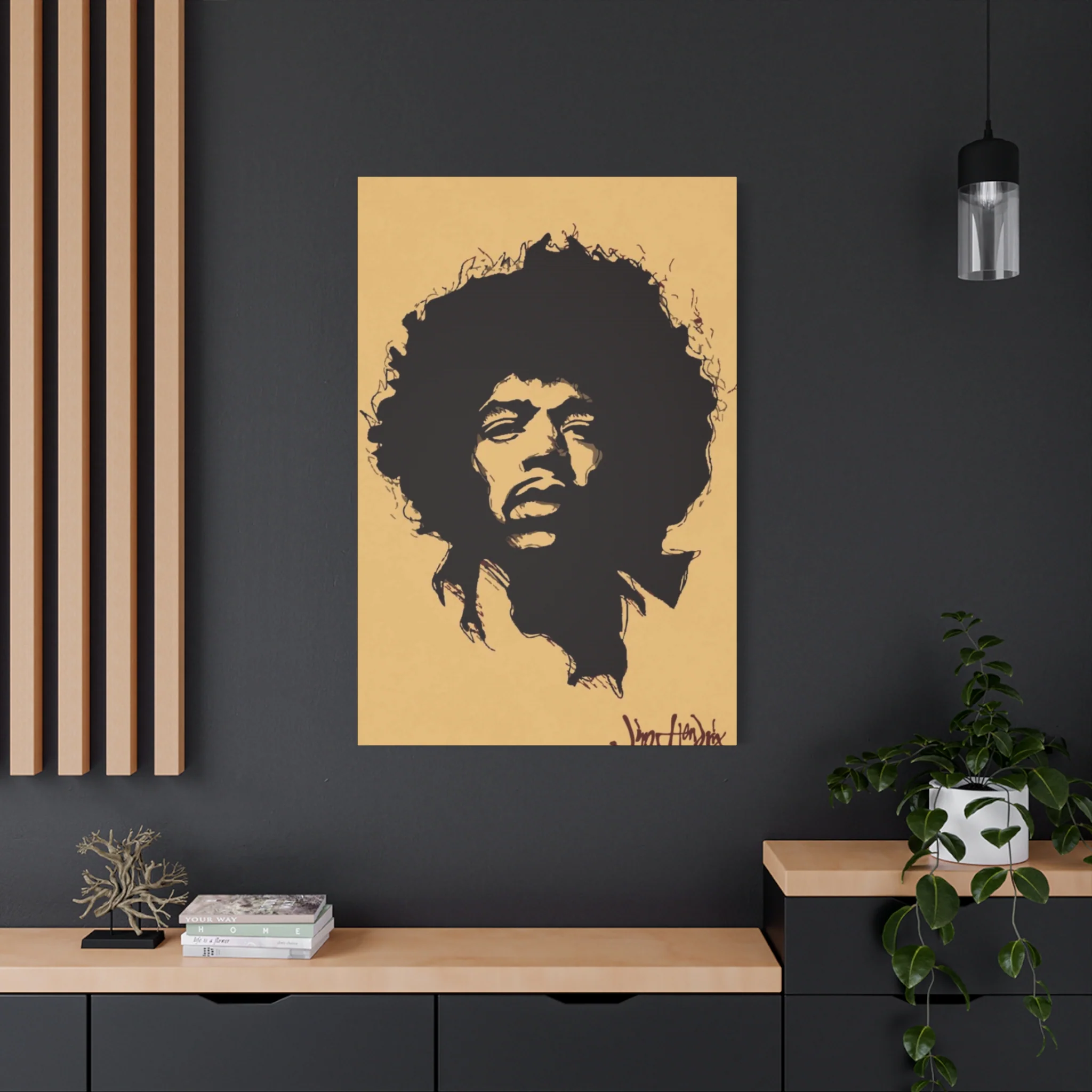 Jimi Hendrix Brown Poster Wall Art & Canvas Prints - Image 16