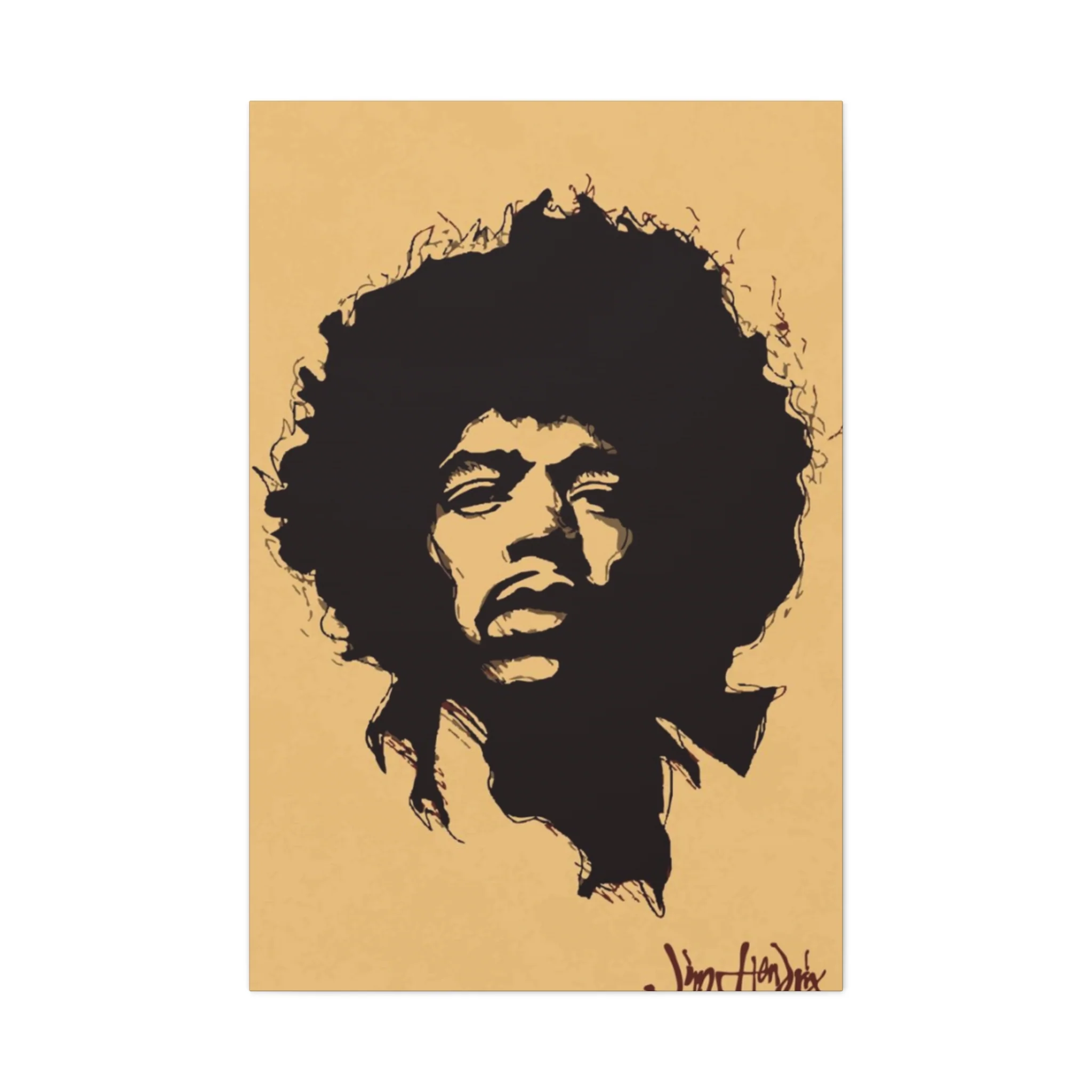 Jimi Hendrix Brown Poster Wall Art & Canvas Prints - Image 4