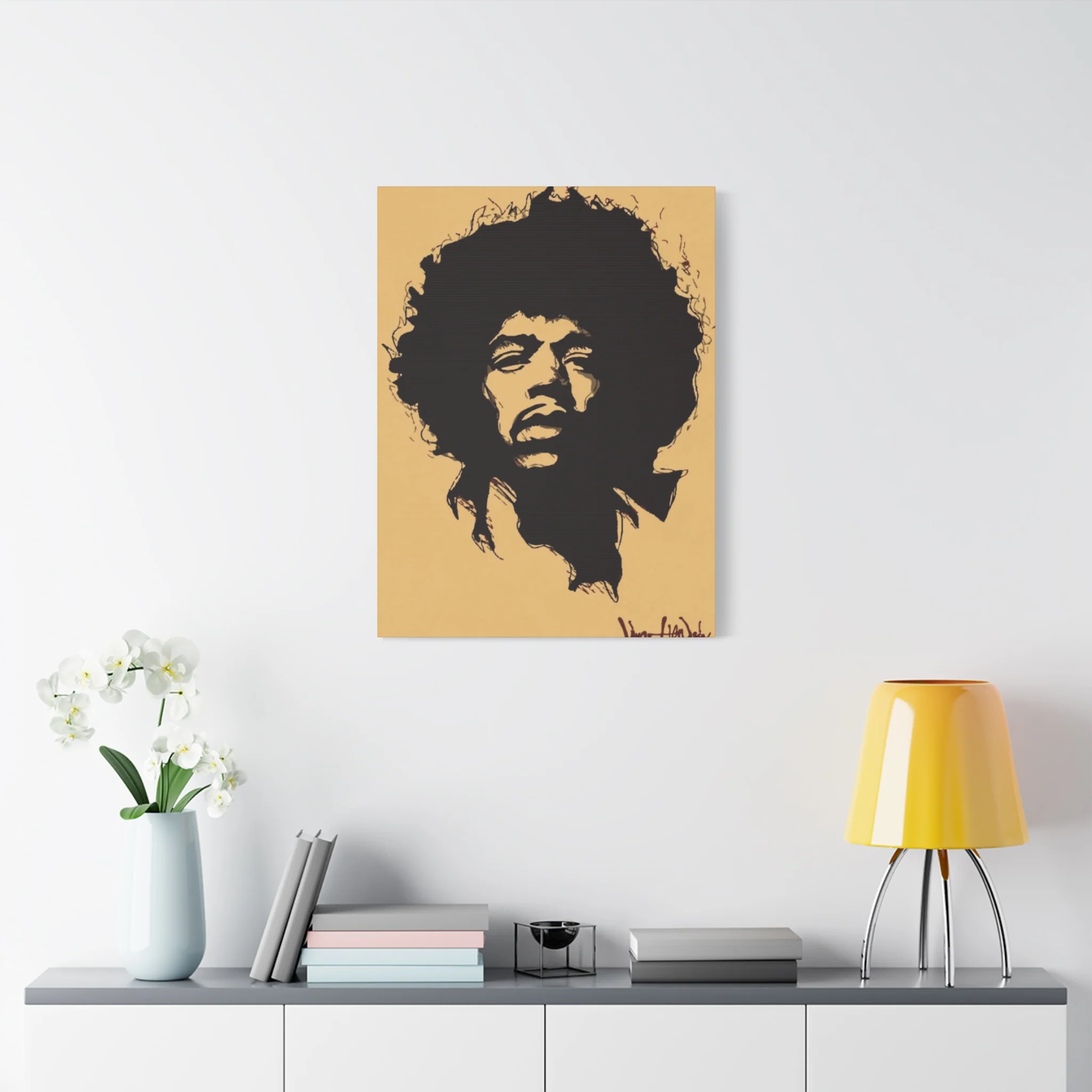 Jimi Hendrix Brown Poster Wall Art & Canvas Prints - Image 6