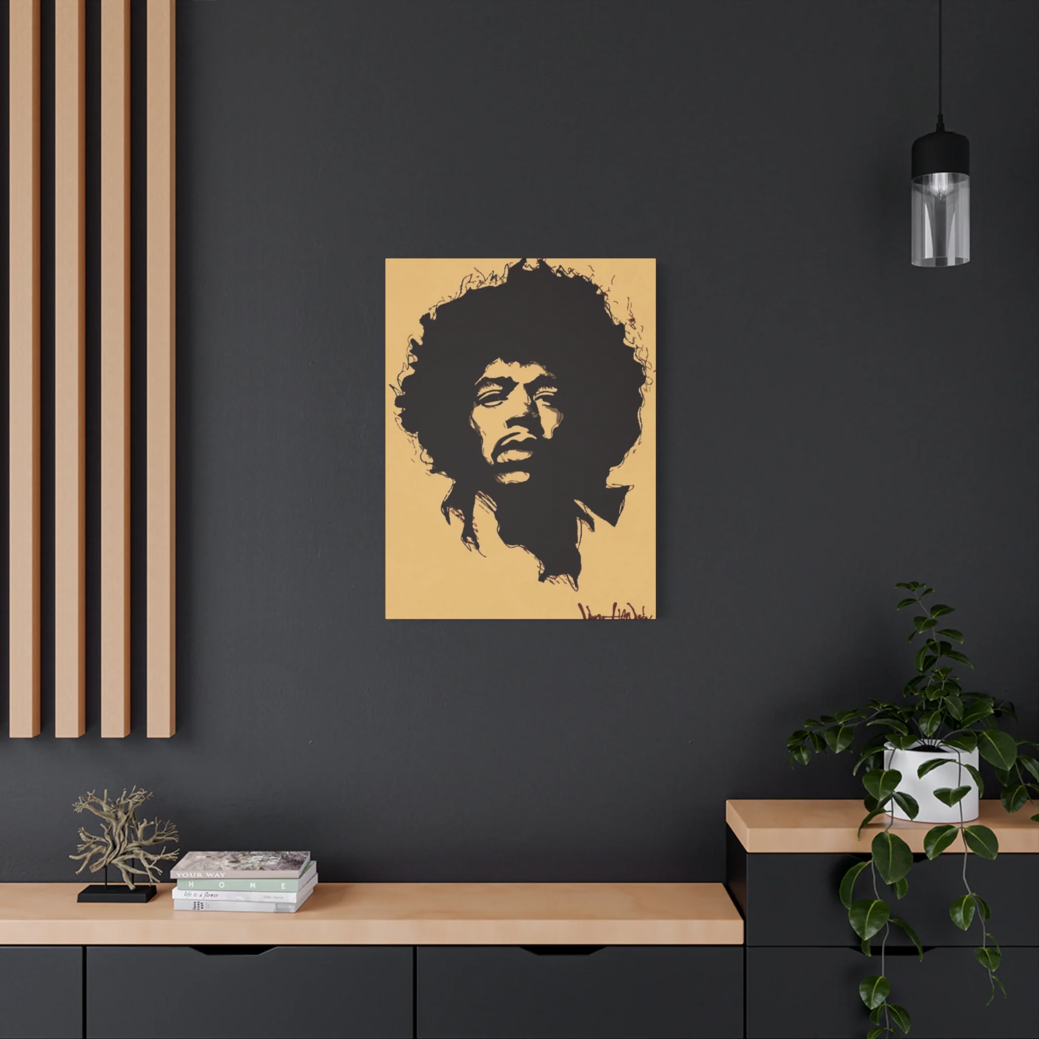 Jimi Hendrix Brown Poster Wall Art & Canvas Prints - Image 7