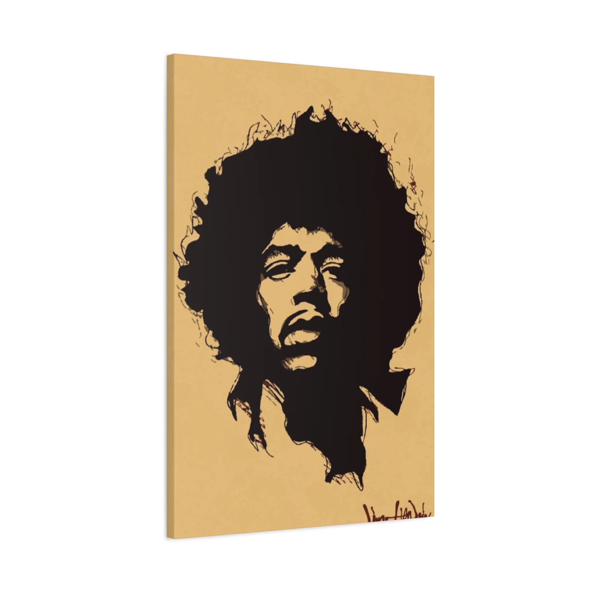 Jimi Hendrix Brown Poster Wall Art & Canvas Prints - Image 8