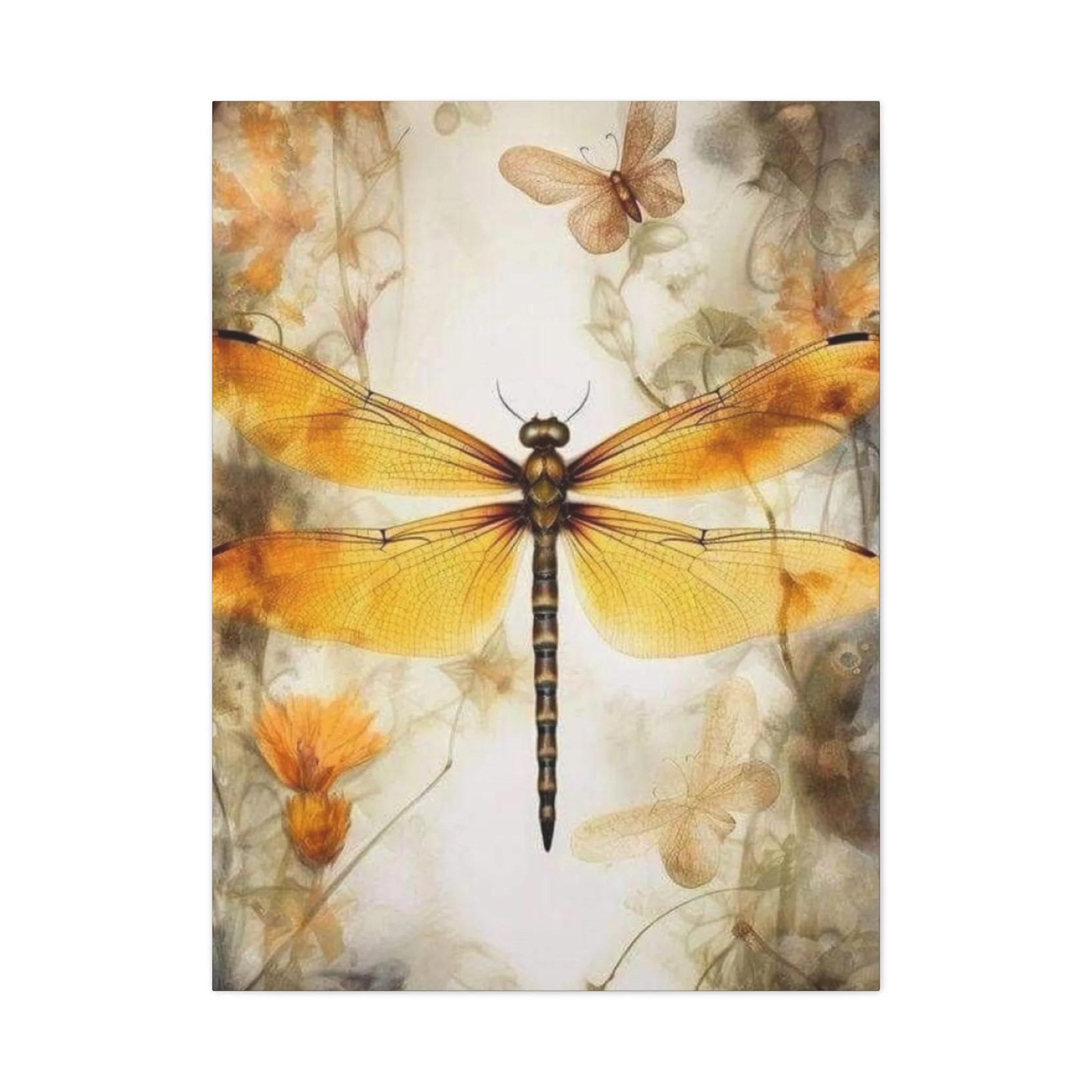 Light Brown Wing Dragonfly Wall Art & Canvas Prints - Image 3