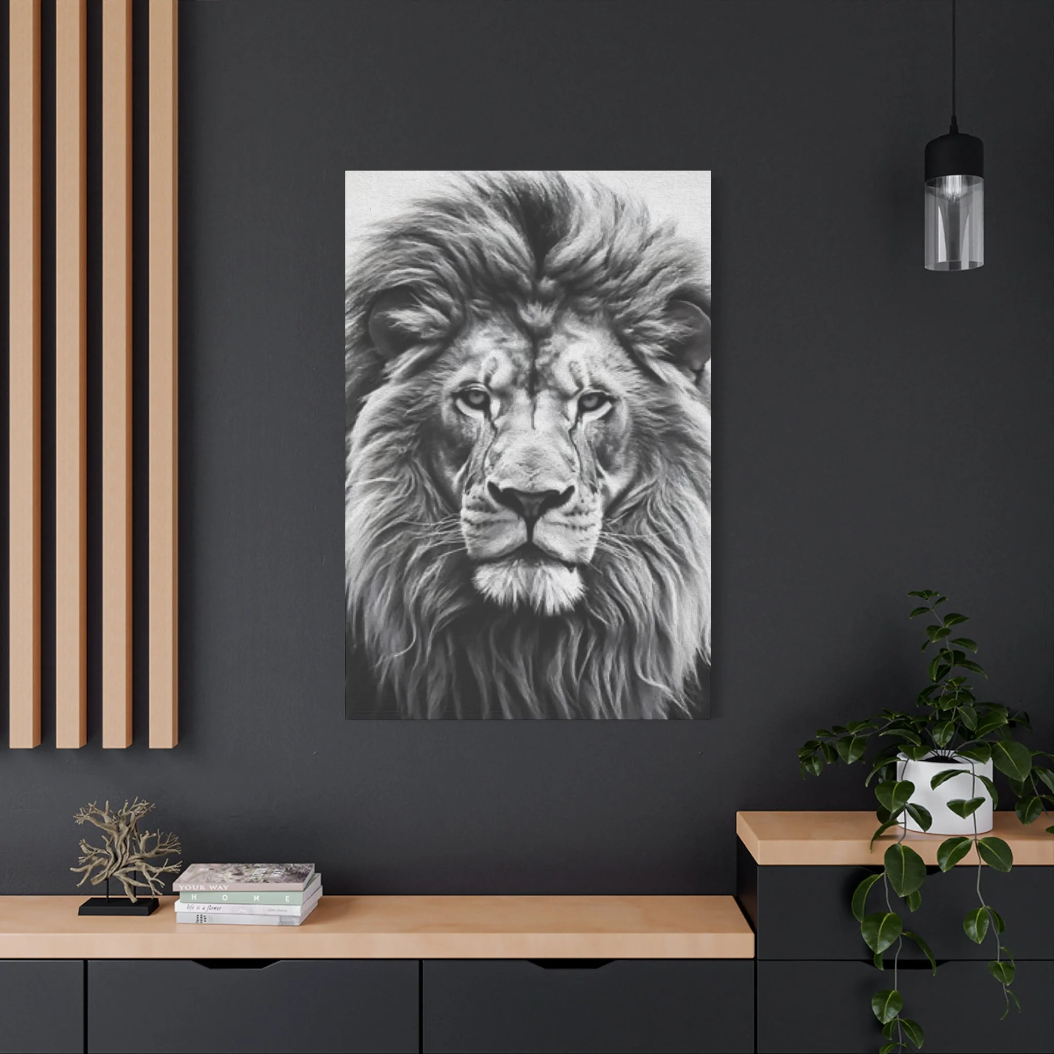 Lion BW Wall Art & Canvas Prints - Image 12
