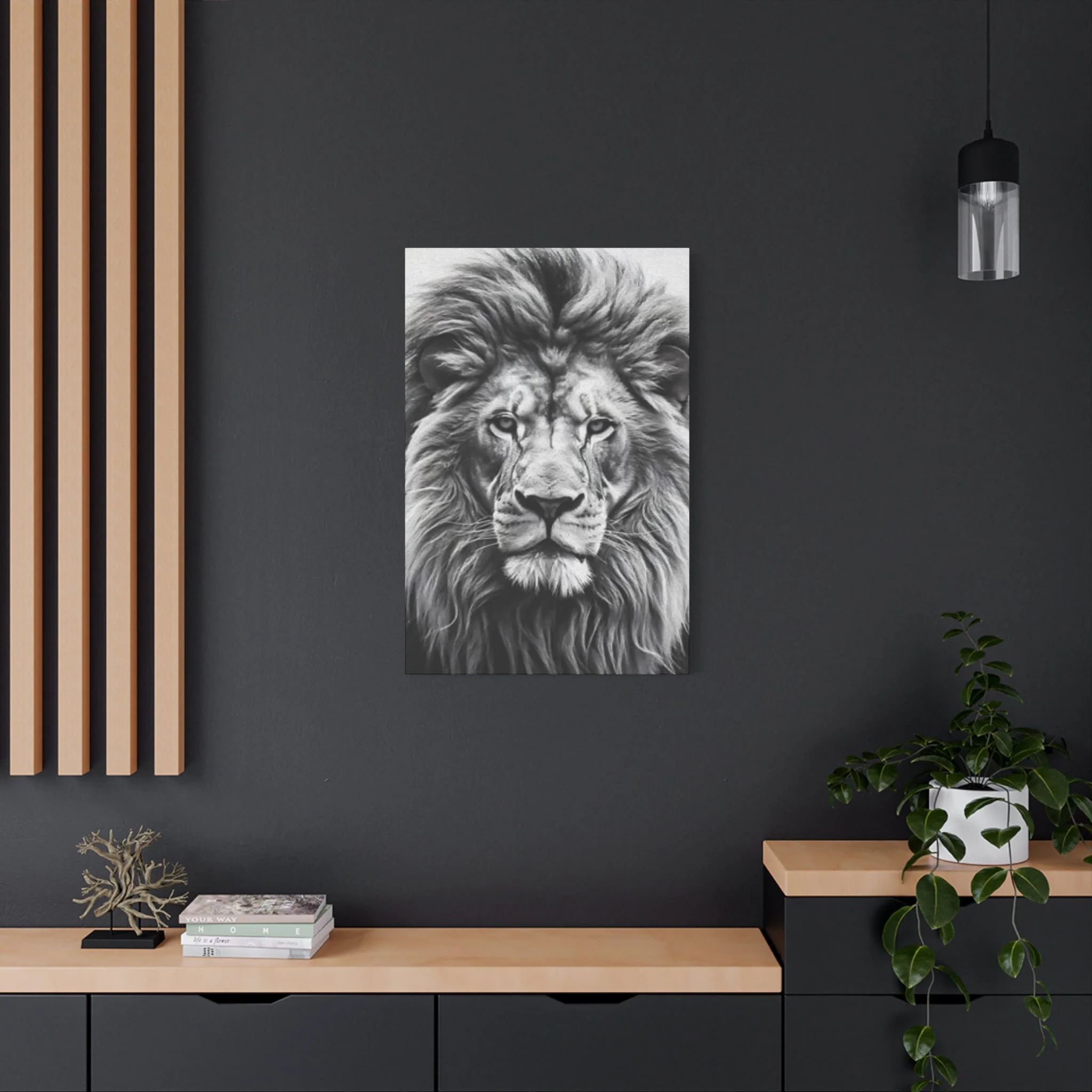 Lion BW Wall Art & Canvas Prints - Image 6