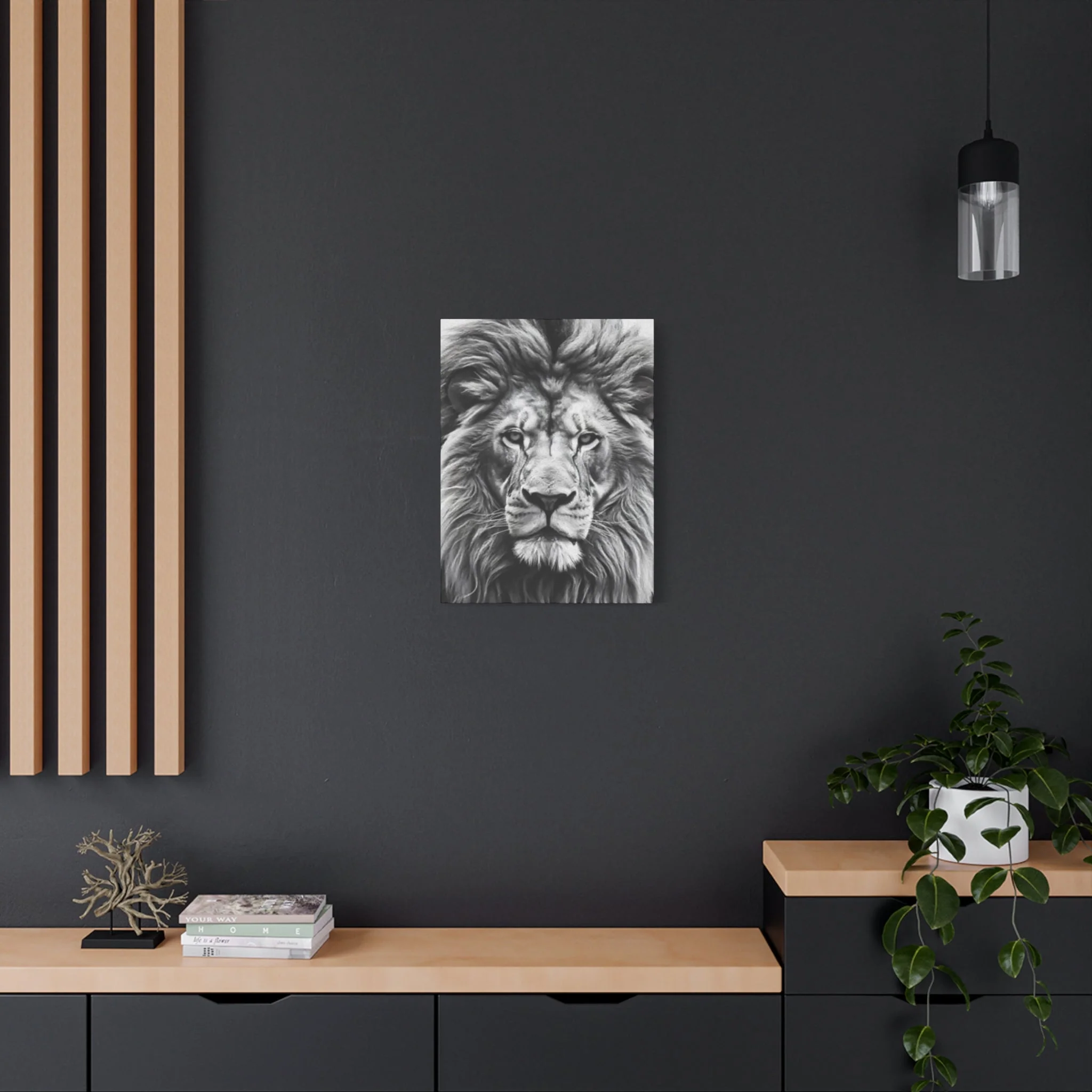 Lion BW Wall Art & Canvas Prints - Image 9