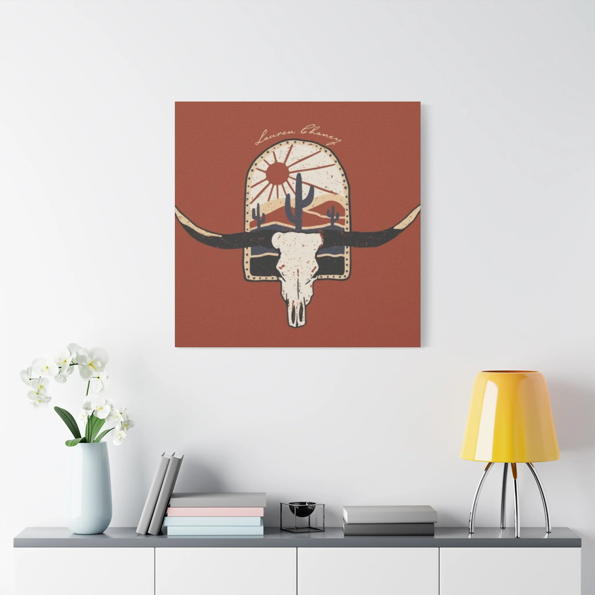 Logo Of Bull Long Horn Wall Art & Canvas Prints - Image 12